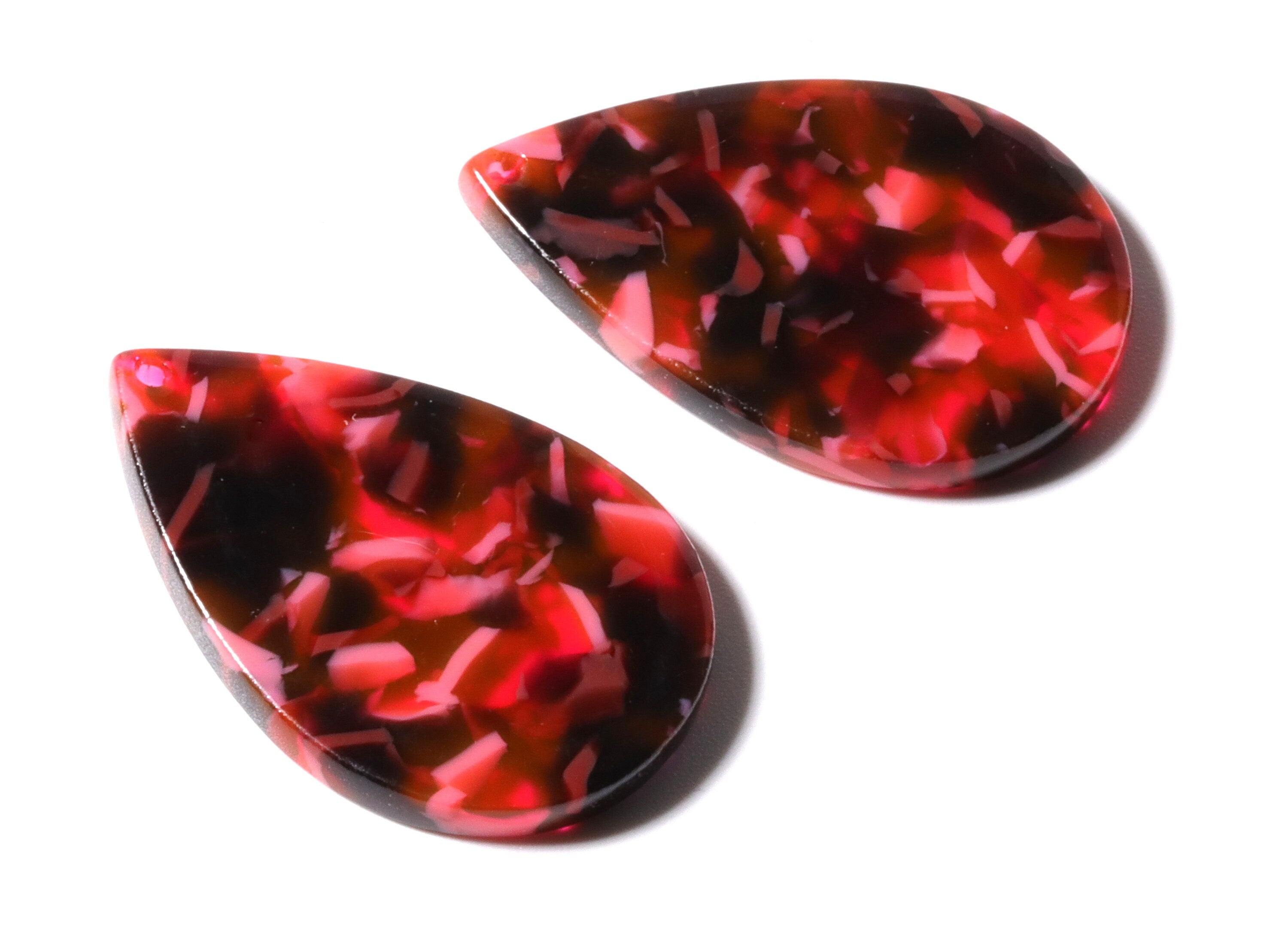 Acetate Drop Charms - Drop Pendant - Earring Findings - Jewelry Supplies - Color Code: A93 - 30.5x21x2.6mm - AC1127M - DOMEDBAZAAR