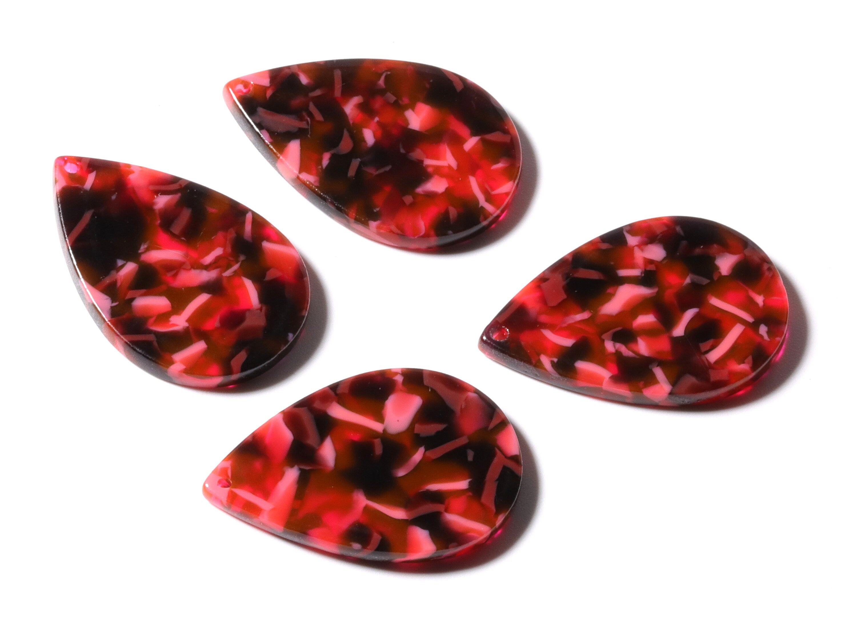 Acetate Drop Charms - Drop Pendant - Earring Findings - Jewelry Supplies - Color Code: A93 - 30.5x21x2.6mm - AC1127M - DOMEDBAZAAR
