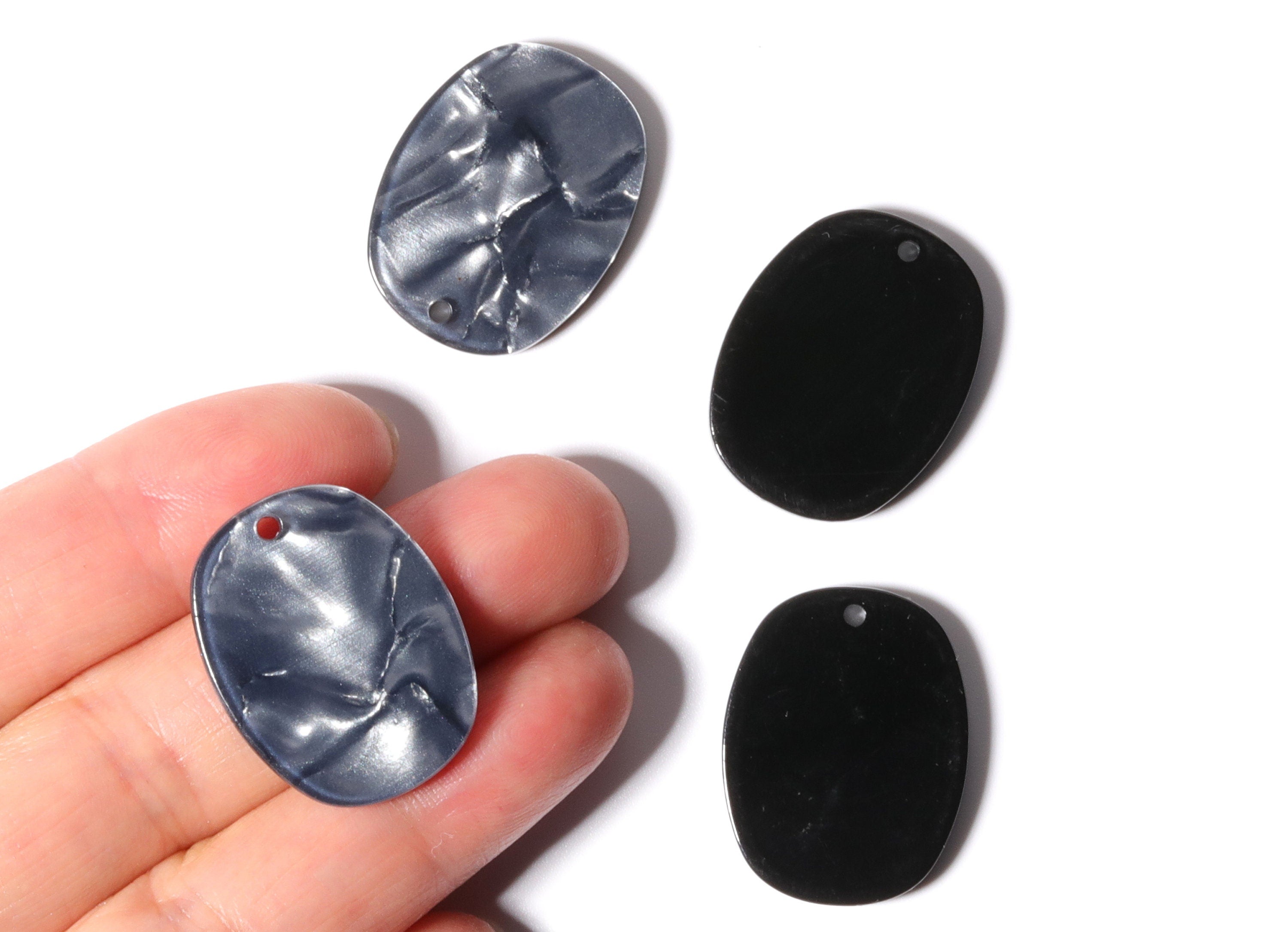 Acrylic Oval Earring Charms - Oval Shaped Pendant - Earring Findings - Jewelry Supplies - Color Code: A81 - 26x13.7x2.53mm  - AC1158A - DOMEDBAZAAR