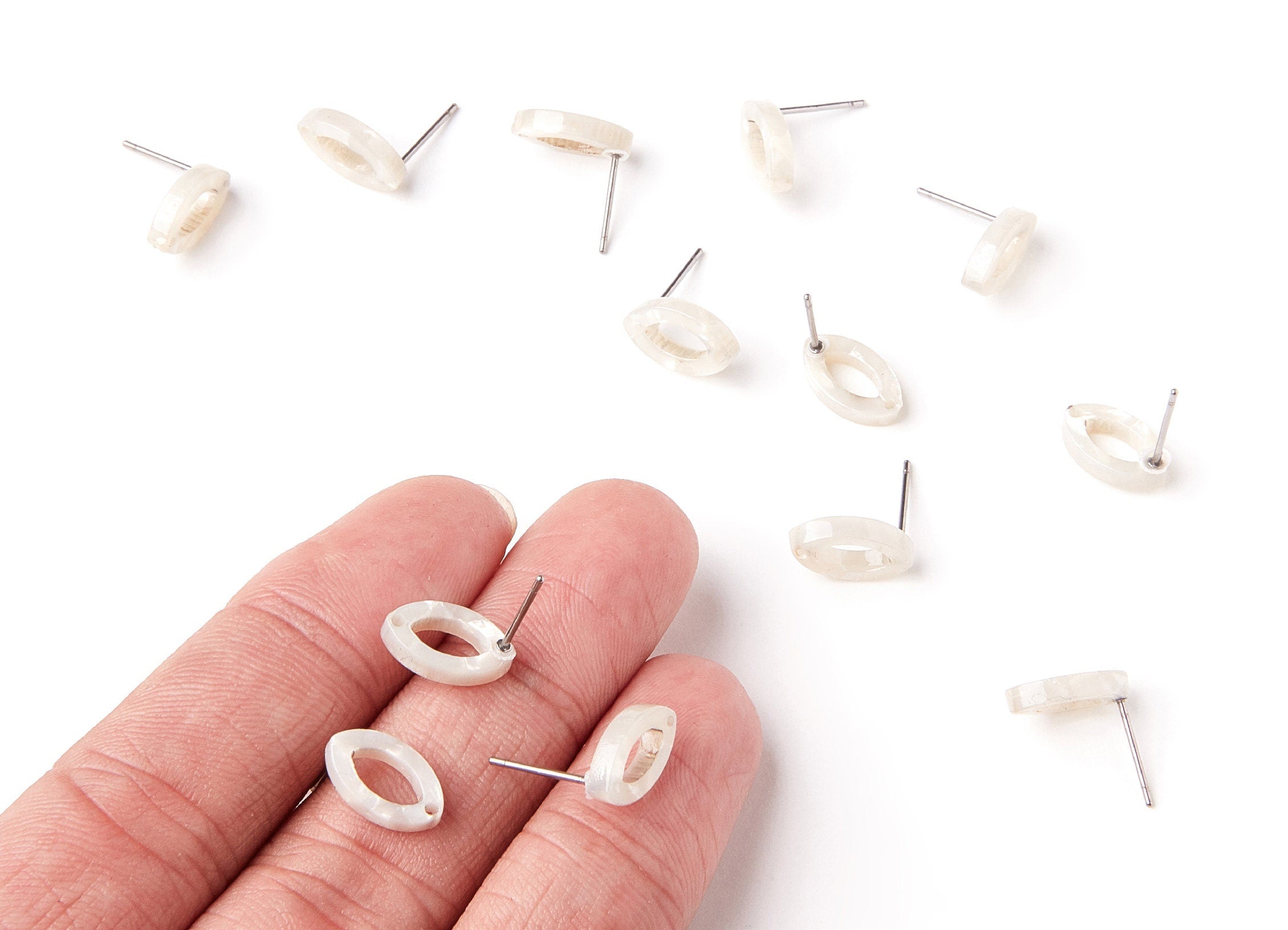 Acetate Oval Earring Stud - Acrylic Oval Earring Post - Earring Post - Jewelry Supplies - Color Code: A12 - 12,45x7,45x2,75mm- AC1223B - DOMEDBAZAAR