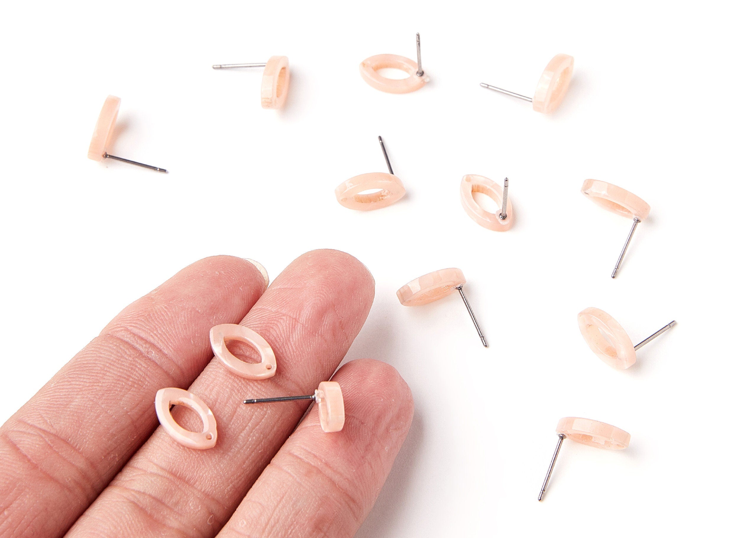 Acetate Oval Earring Stud - Acrylic Oval Earring Post - Earring Post - Jewelry Supplies - Color code: A53 - 12,45x7,45x2,75mm - AC1223D - DOMEDBAZAAR