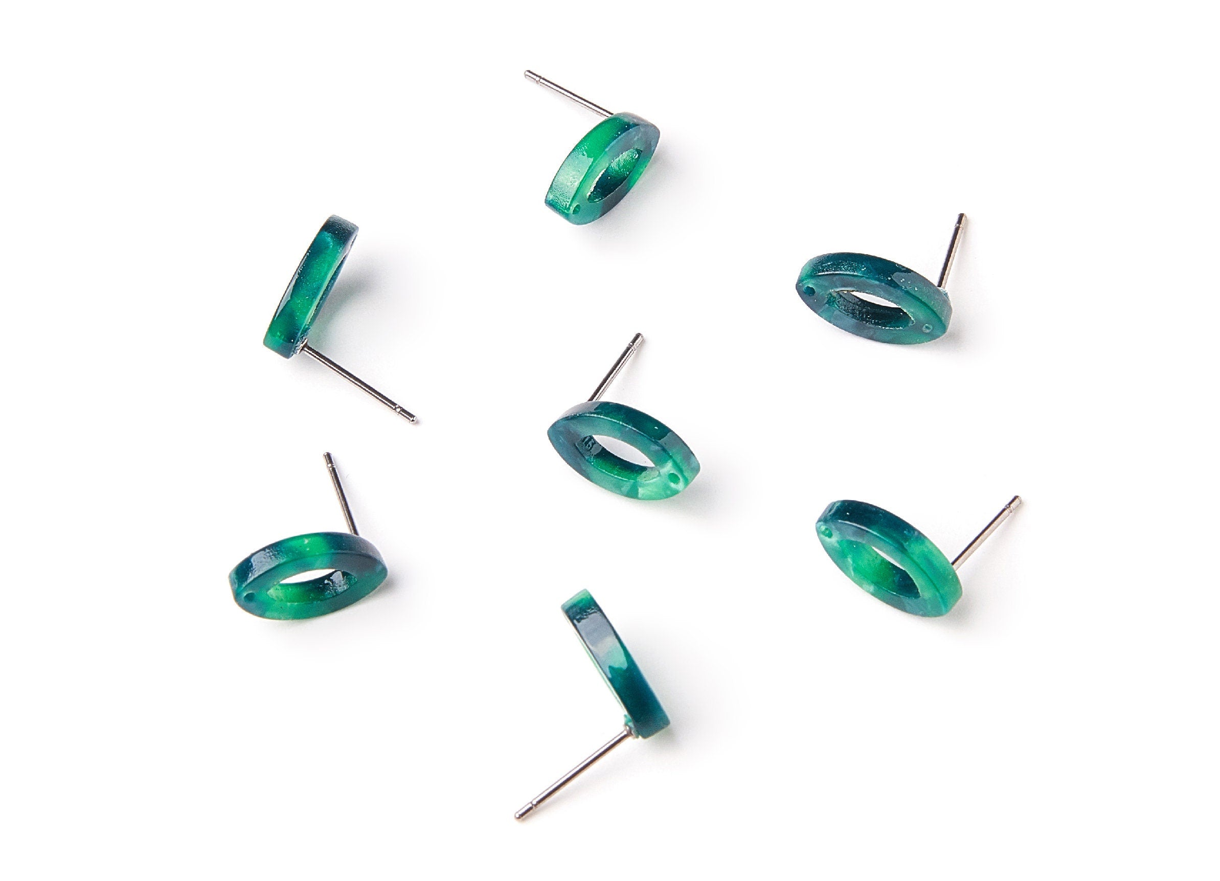 Acetate Oval Earring Stud - Acrylic Oval Earring Post - Earring Post - Jewelry Supplies - Color Code: A13 - 12,45x7,45x2,75mm- AC1223G - DOMEDBAZAAR