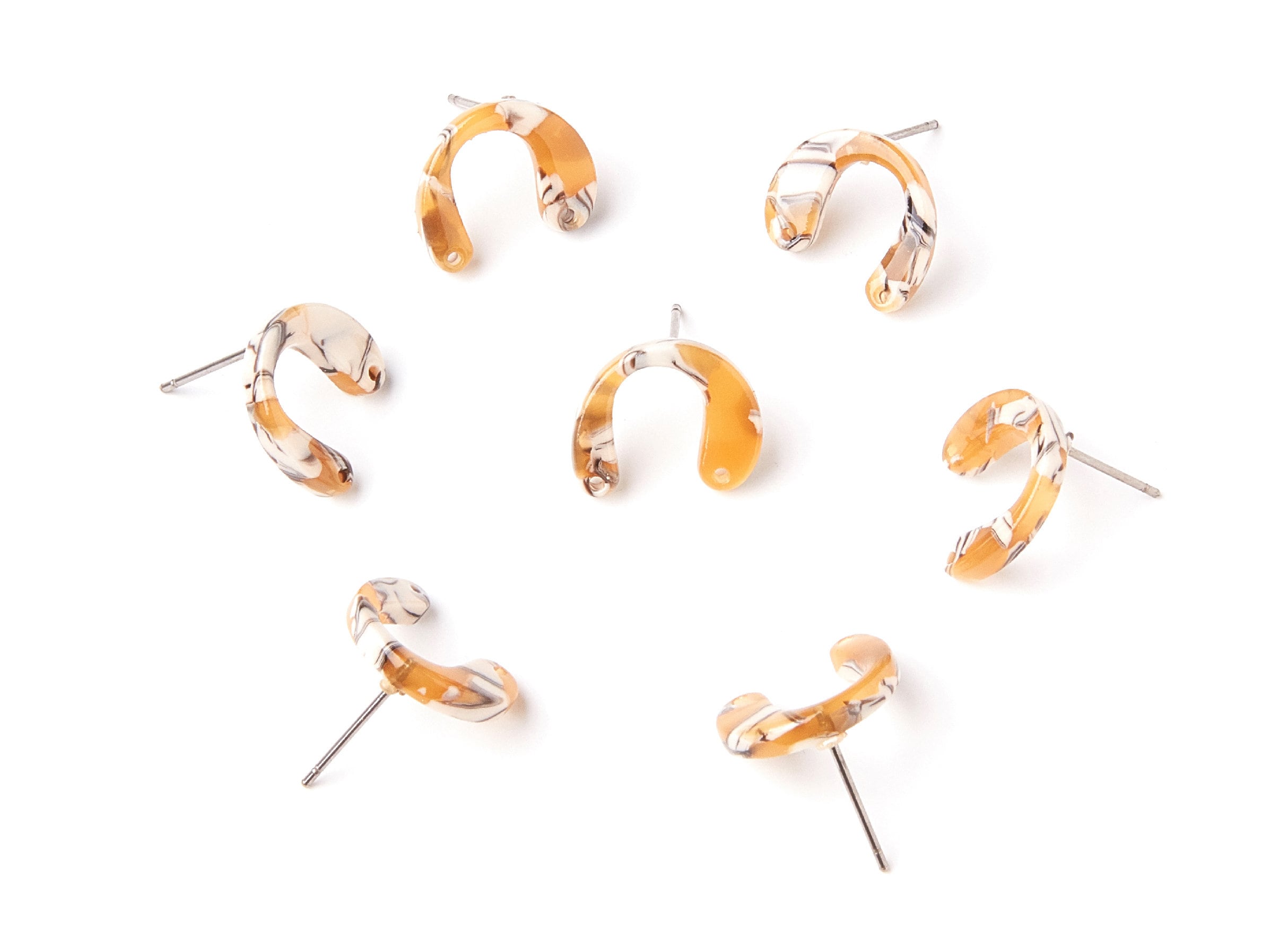 Acetate U Earring Stud - Acrylic U Earring Post - Earring Post - Jewelry Supplies - Color Code: A14 - 14,6x11,95x2,75mm AC1225E - DOMEDBAZAAR