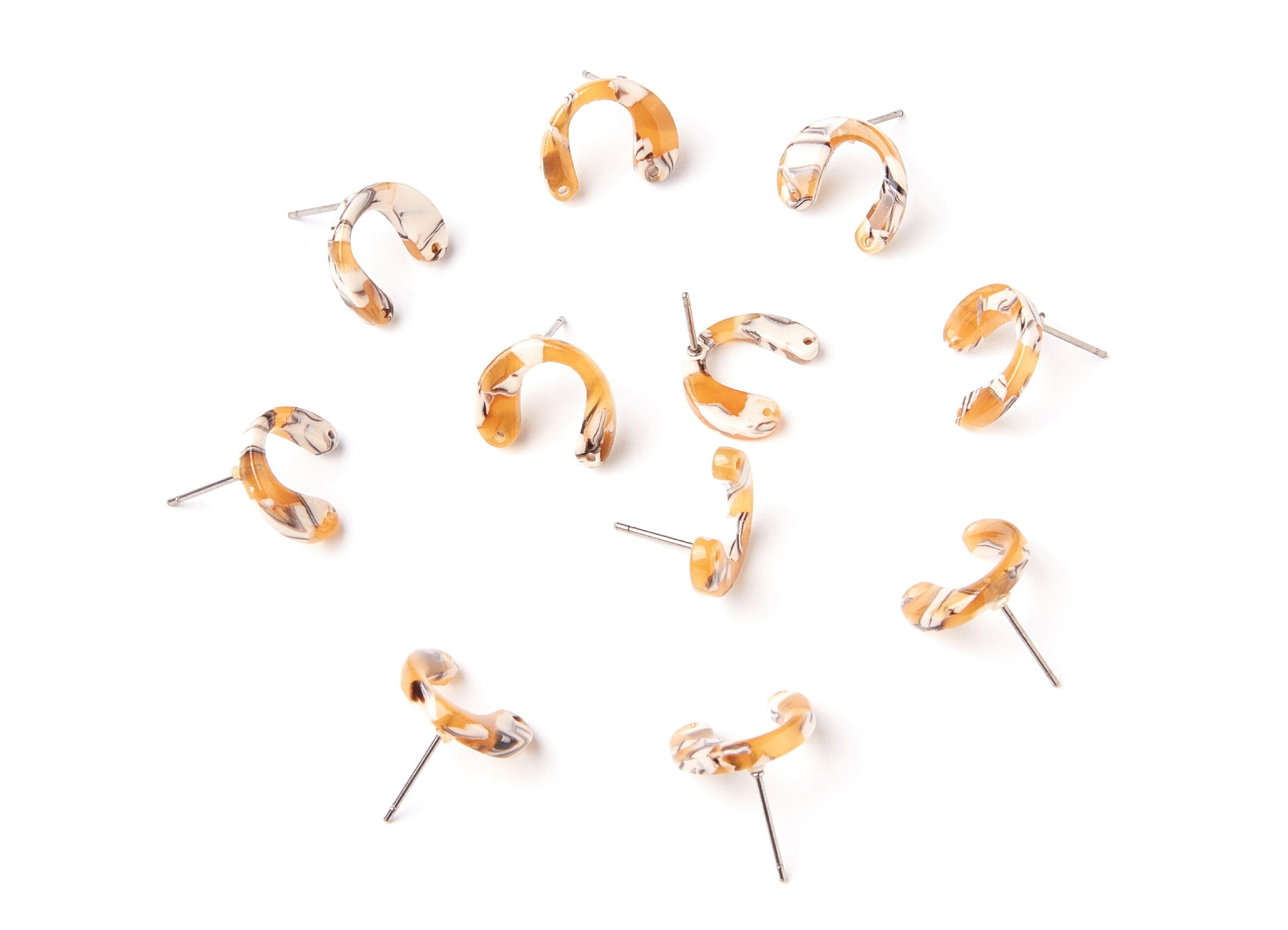Acetate U Earring Stud - Acrylic U Earring Post - Earring Post - Jewelry Supplies - Color Code: A14 - 14,6x11,95x2,75mm AC1225E - DOMEDBAZAAR