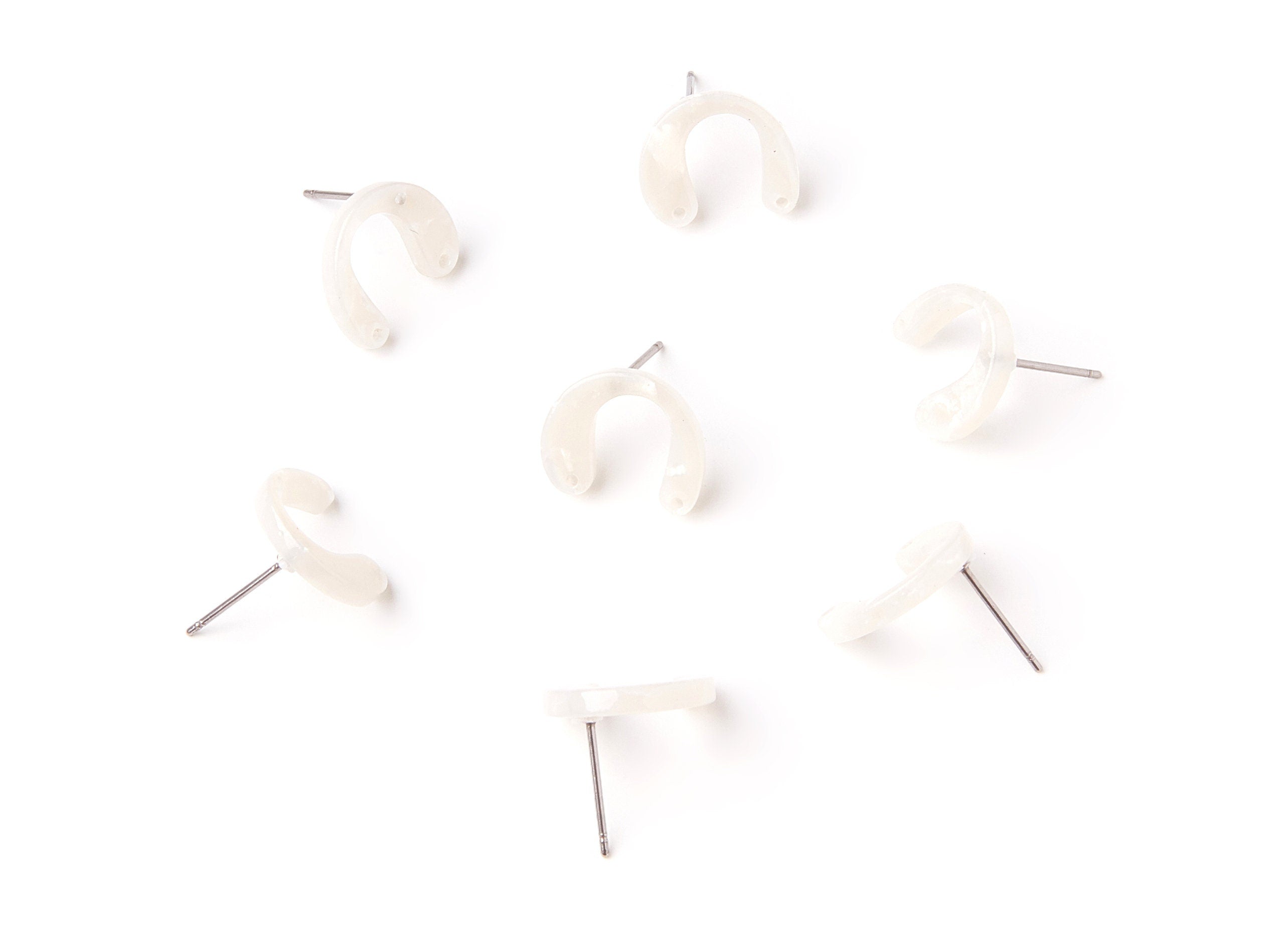 Acetate U Earring Stud - Acrylic U Earring Post - Earring Post - Jewelry Supplies - Color Code: A12 - 14,6x11,95x2,75mm AC1225F - DOMEDBAZAAR