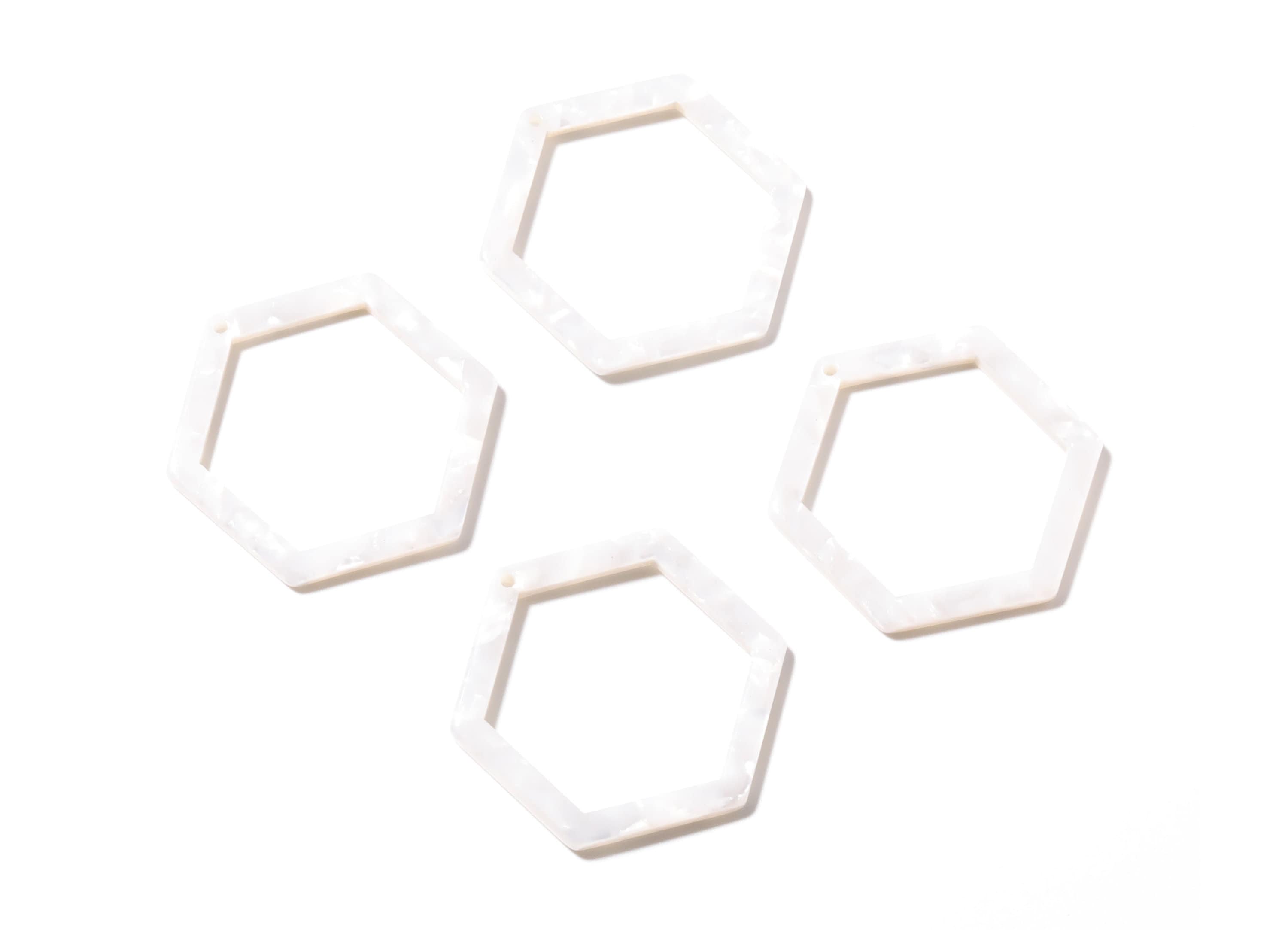 Acetate Hexagon Earring Charms - Hexagon Pendant - Earring Findings - Jewelry Supplies - Color Code: A12 - 44.75x39.42x2.68mm - AC1125D - DOMEDBAZAAR