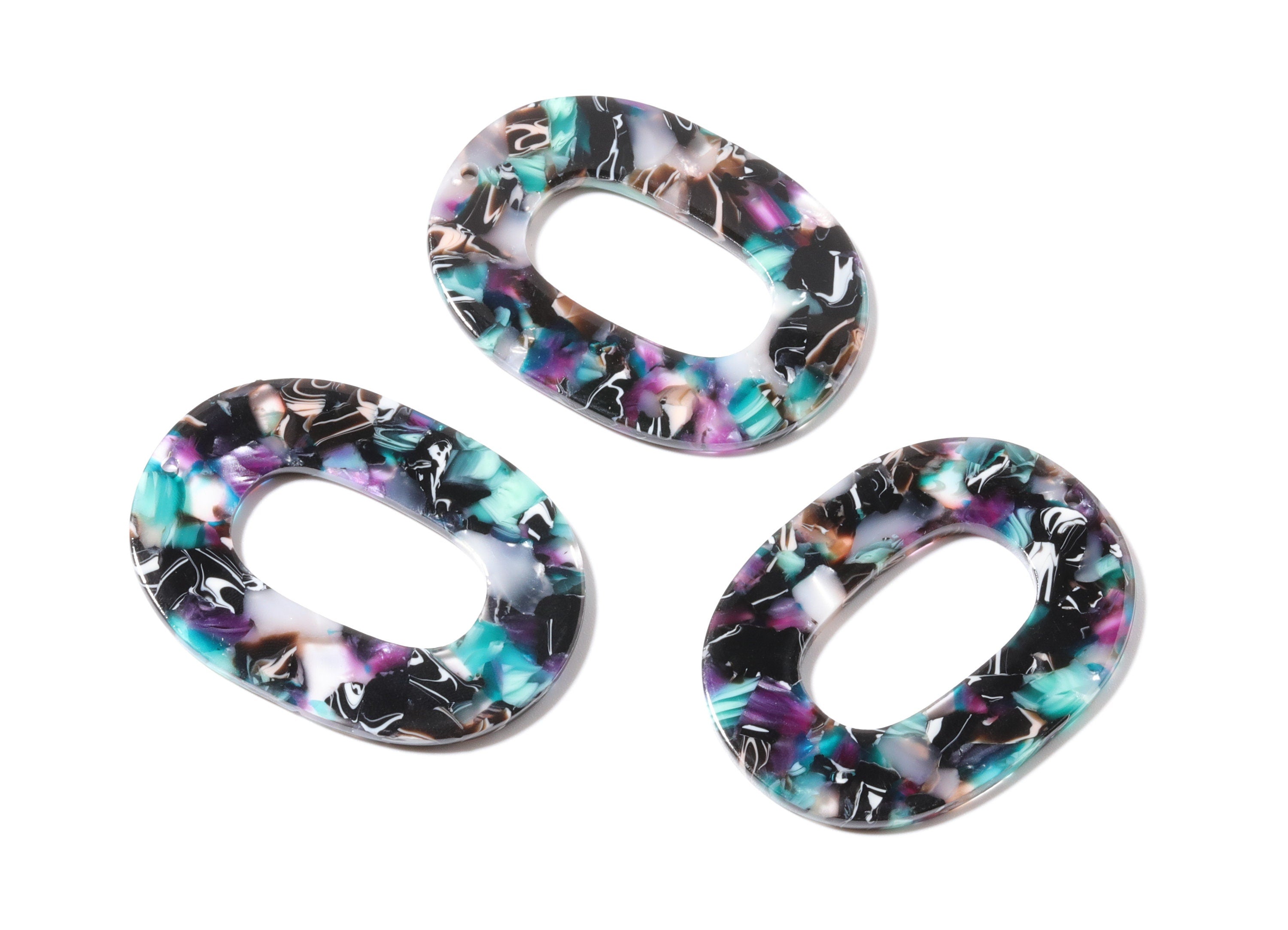 Acetate Oval Charms - Oval Earrings and Pendant - Earring Findings - Jewelry Supplies - Color Code: A54 - 47x34.9x2.5mm - AC1065L - DOMEDBAZAAR