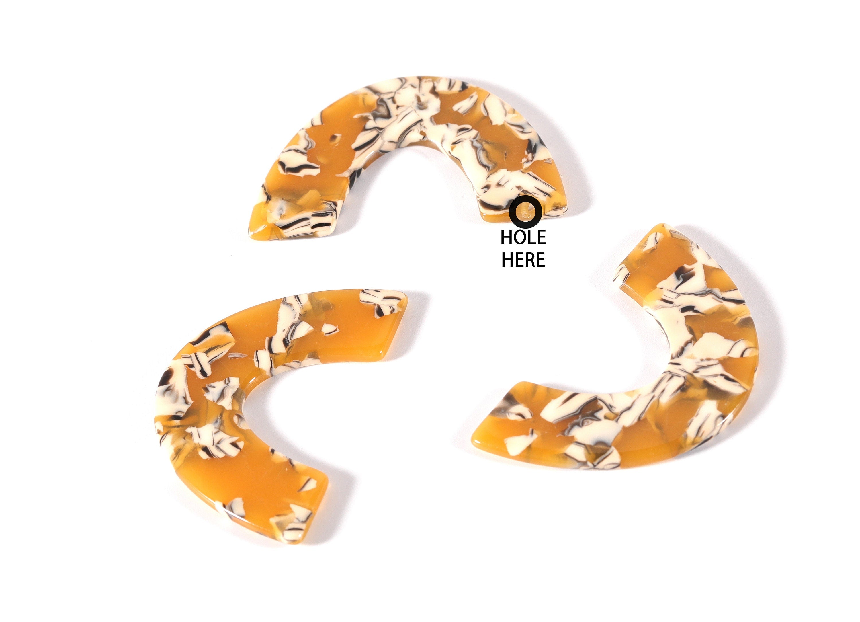 Acetate Large Arch Charms - U Earring and Pendant - Earring Findings - Jewelry Supplys - Color Code: A14 - 47.7x31x2.6mm - AC1115B - DOMEDBAZAAR