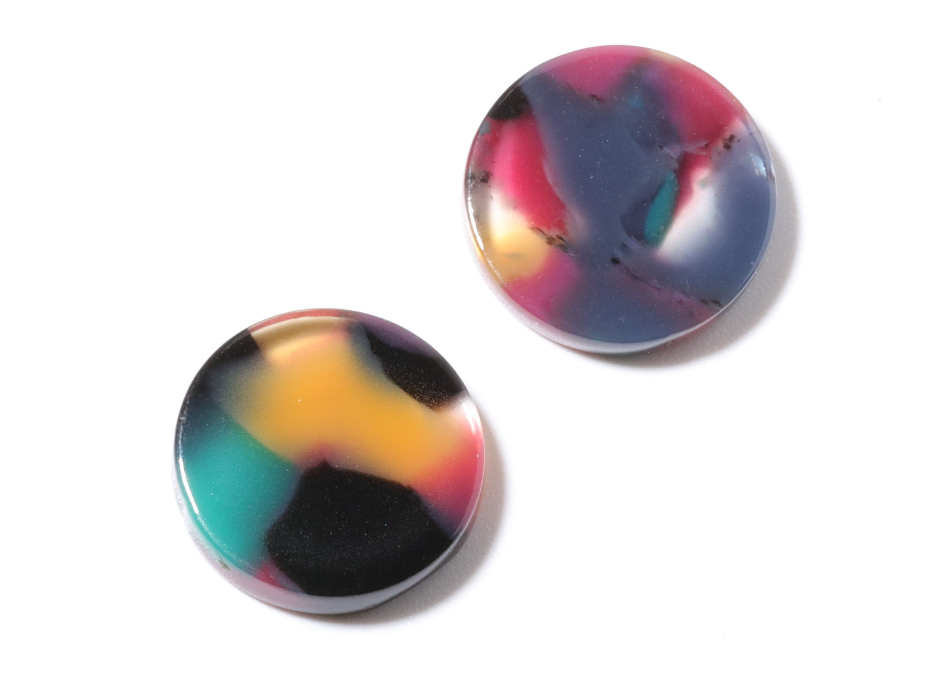 Acetate Coin & Round Charms - Coin and Round Earrings and Pendant - Earring Findings - Color Code: A25 - 14.5x2.5mm - AC1064V - DOMEDBAZAAR