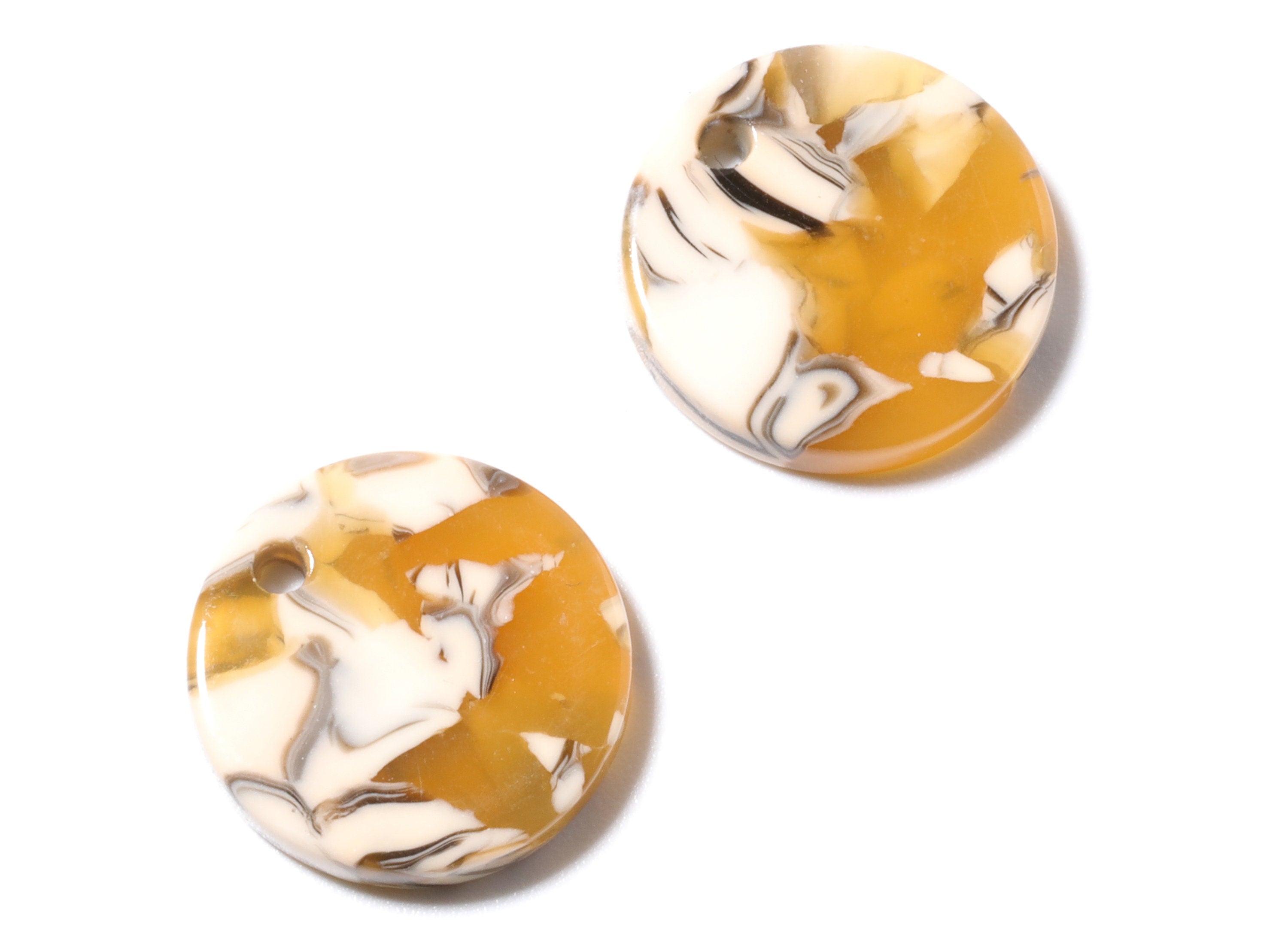 Acetate Coin & Round Charms - Coin and Round Earrings and Pendant - Earring Findings - Color Code: A14 - 14.7x2.5mm - AC1064W - DOMEDBAZAAR