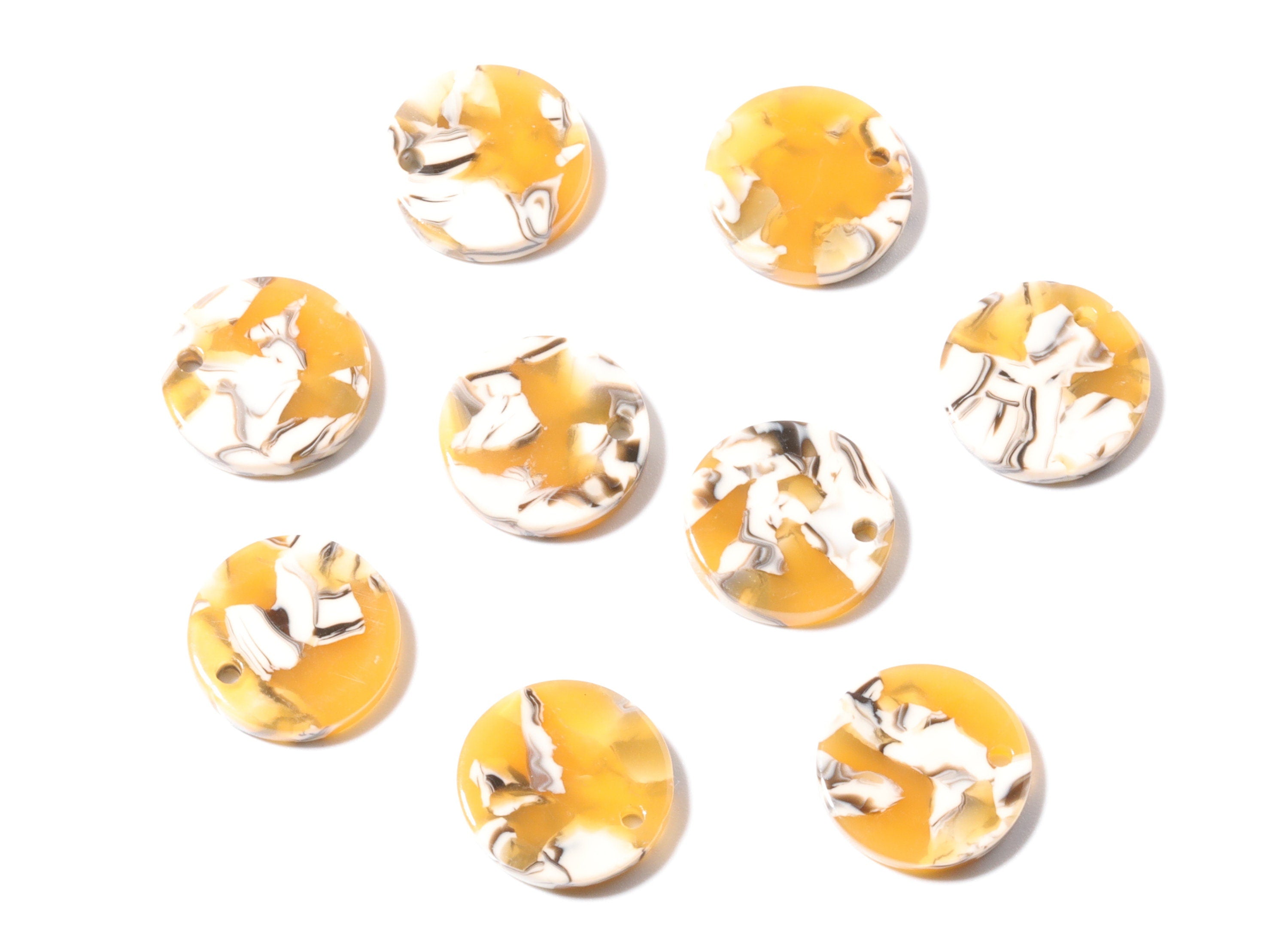 Acetate Coin & Round Charms - Coin and Round Earrings and Pendant - Earring Findings - Color Code: A14 - 14.7x2.5mm - AC1064W - DOMEDBAZAAR