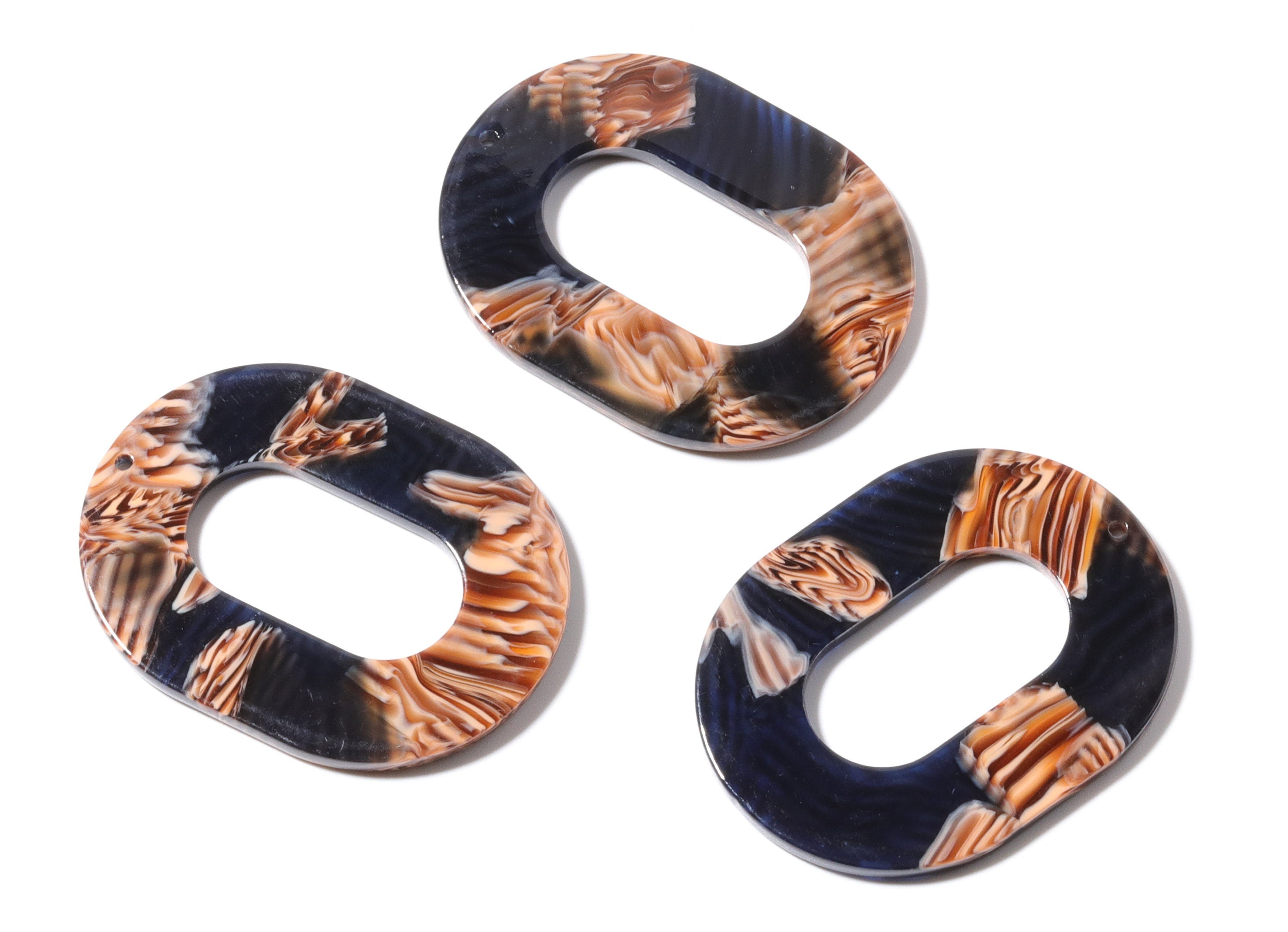 Acetate Oval Charms - Oval Earrings and Pendant - Earring Findings - Jewelry Supplies - Color Code: A104 - 47x34.9x2.5mm - AC1065X - DOMEDBAZAAR