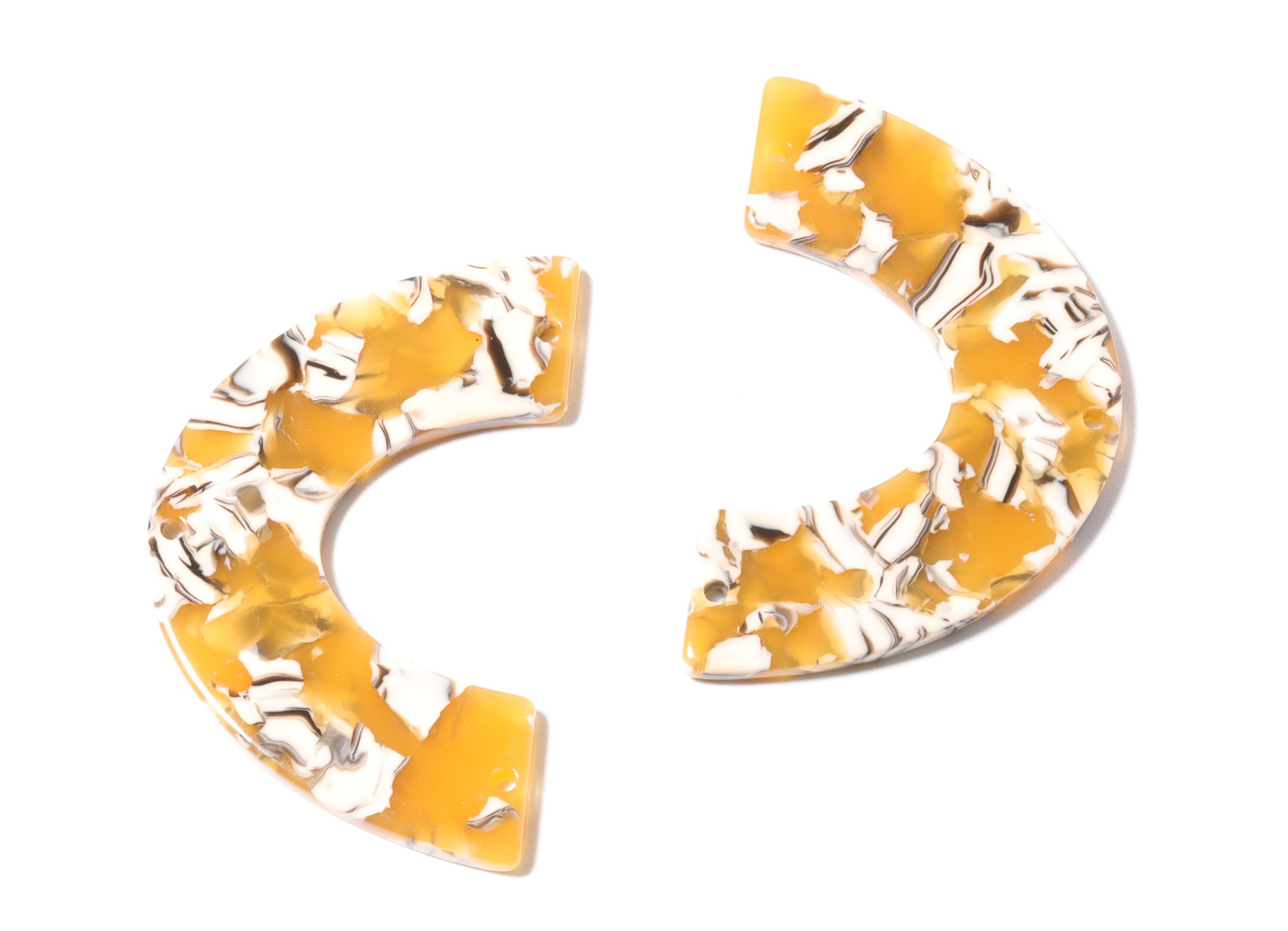 Acetate Large Arch Charm Three Hole - U Shaped Pendant - Earring Findings - Jewelry Supplies - Color Code: A14 - 30.5x48.2x2.51mm - AC1095K2 - DOMEDBAZAAR