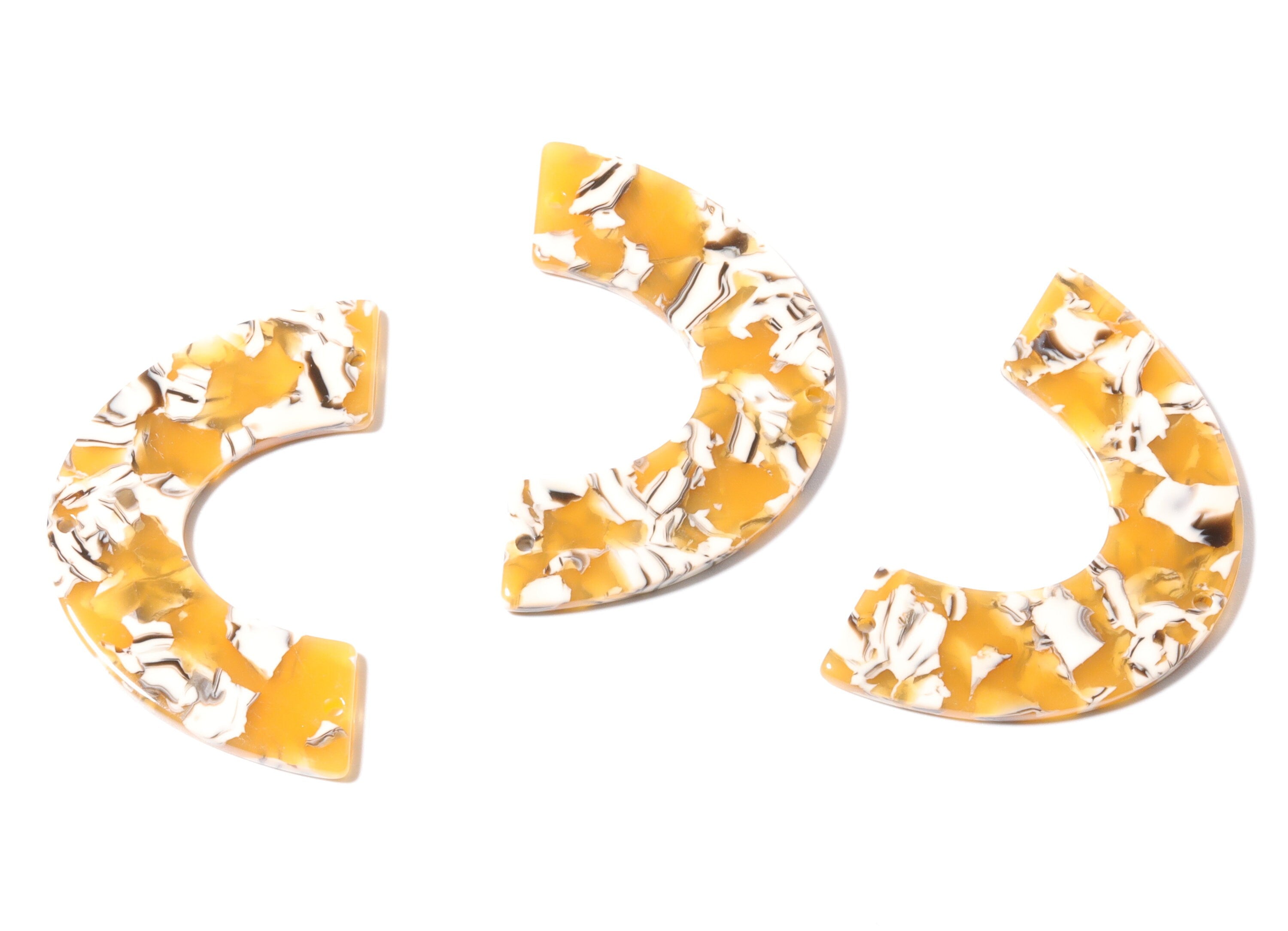 Acetate Large Arch Charm Three Hole - U Shaped Pendant - Earring Findings - Jewelry Supplies - Color Code: A14 - 30.5x48.2x2.51mm - AC1095K2 - DOMEDBAZAAR