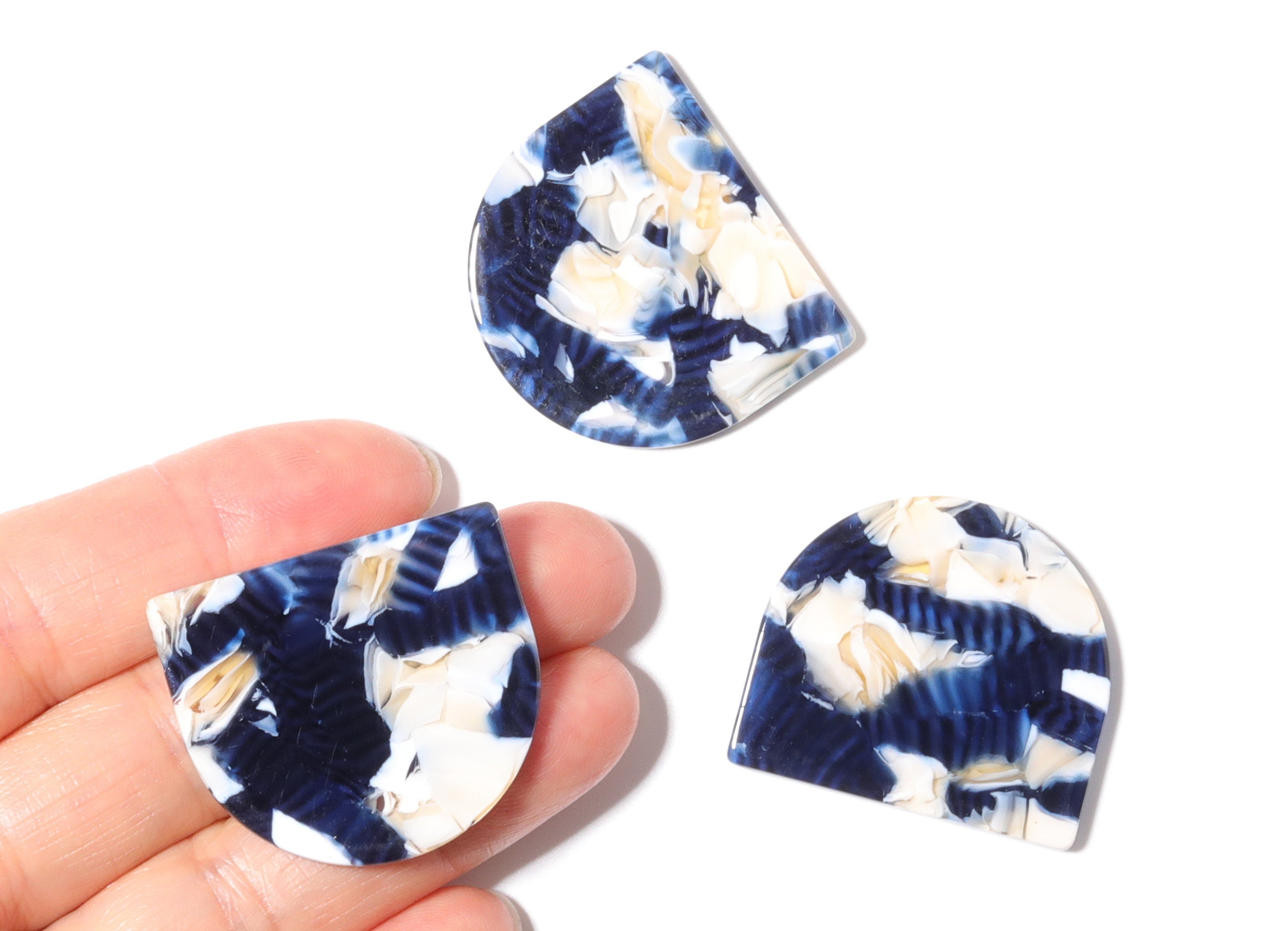 Acetate D Earring Charms - D Pendant - Earring Findings - Jewelry Supplies - Color Code: A27 - 29.5x34.3x2.48mm - AC1381-A27 - DOMEDBAZAAR