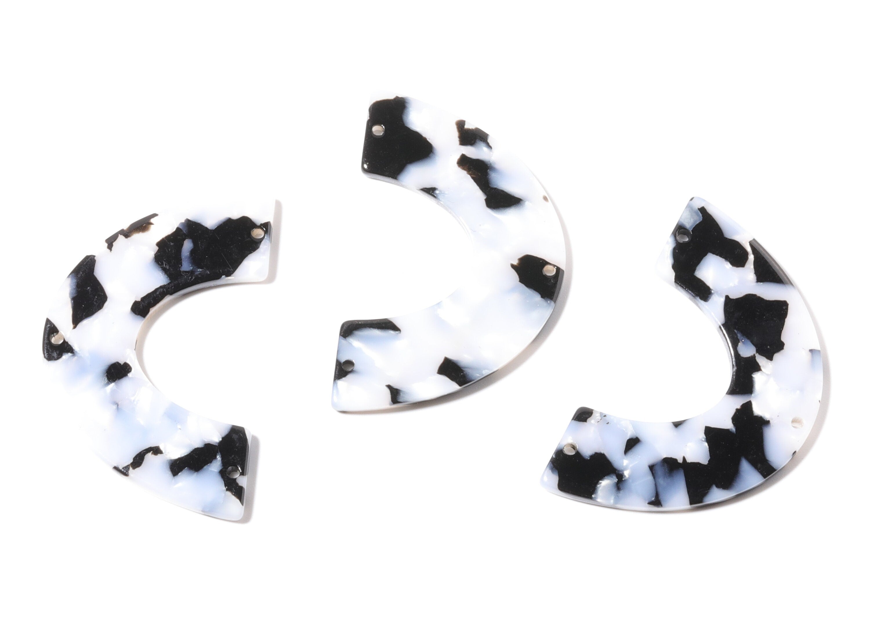 Acetate Large Arch Earring Charms Three Hole - Semi Oval & U Shaped Pendant - Color Code: A15 - 30.5x48.2x2.51mm - AC1095M2 - DOMEDBAZAAR