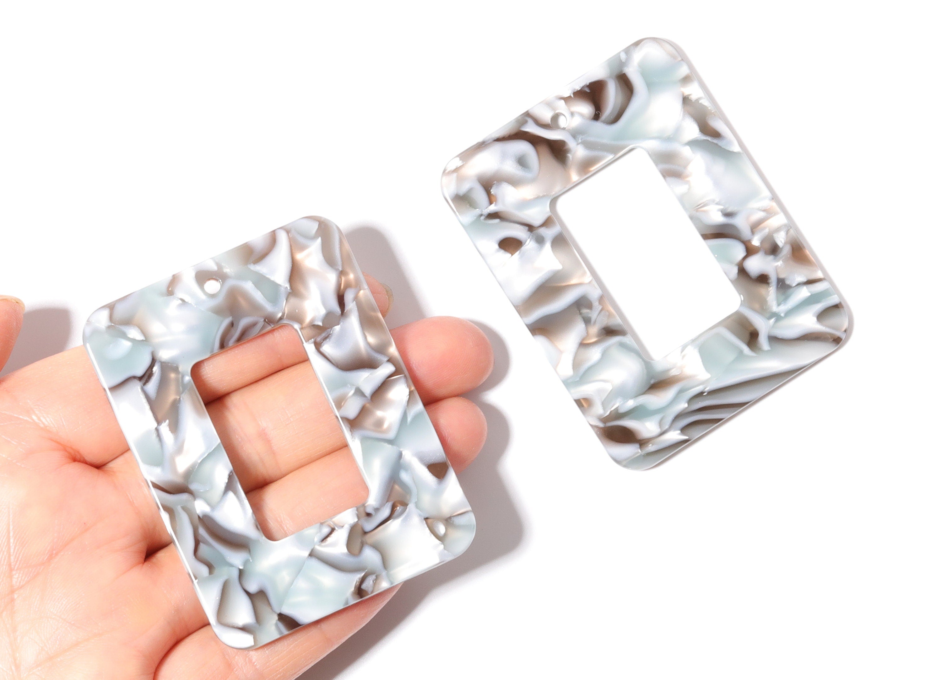 Acetate Rectangle Charms - Rectangle Earring and Pendant - Earring Findings - Jewelry Supplys - Color Code: A22 - 64.6x49.7x2.49mm - AC1106H - DOMEDBAZAAR