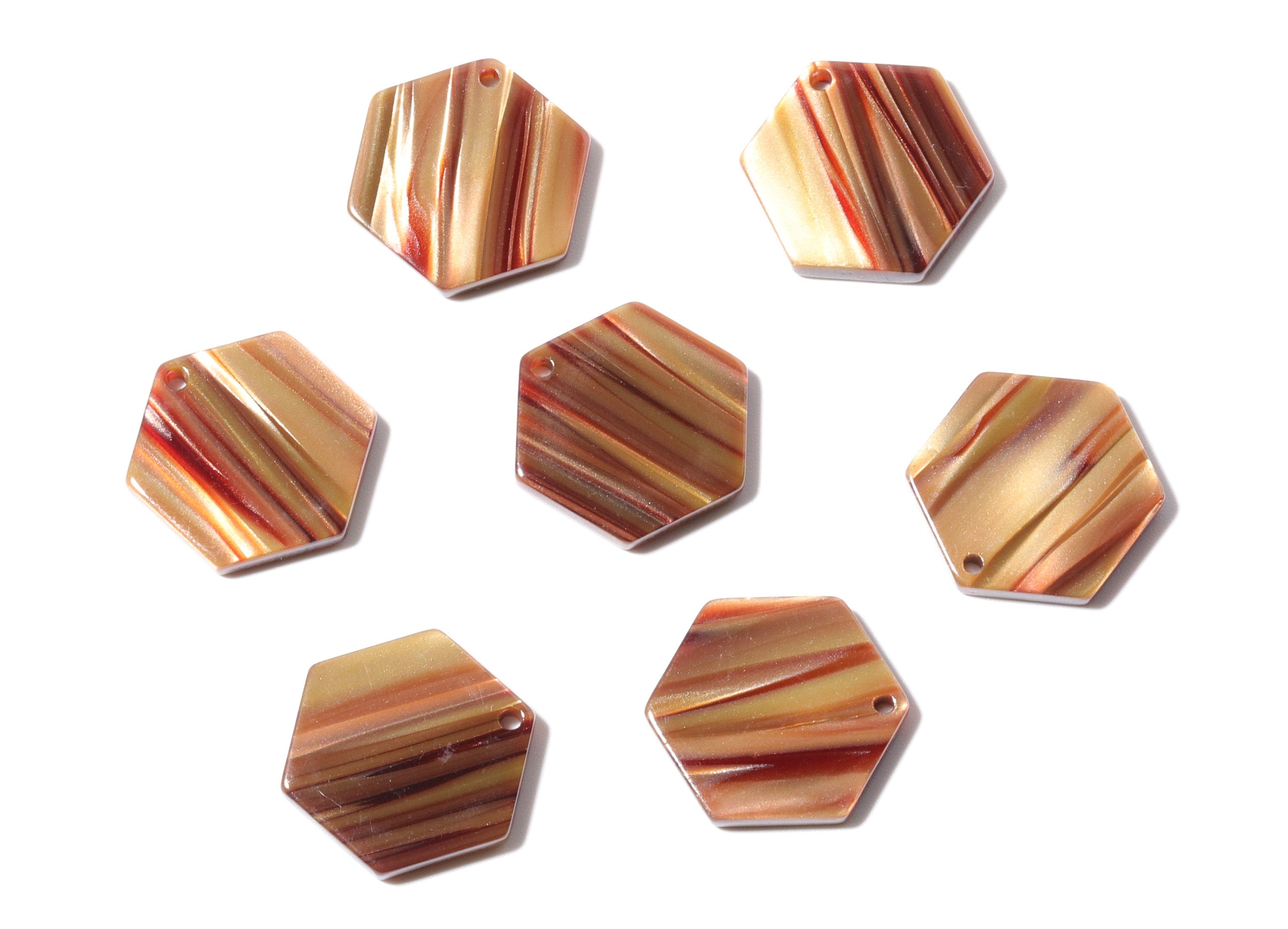 Acetate Hexagon Earring Charms - Hexagon Shaped Pendant - Earring Findings - Jewelry Supplies - Color Code: A90 - 21.55x19x2.6mm - AC1188C - DOMEDBAZAAR