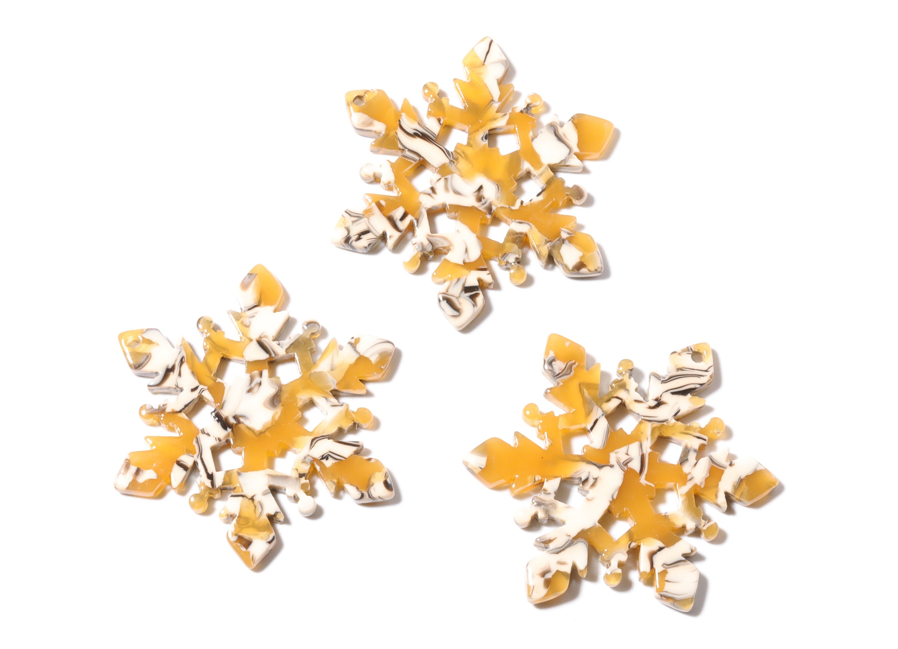 Acetate Snowflake Earring Charm - Acrylic Snowflake Pendant - Earring Findings - Jewelry Supplies - Color Code: A14 - 41x35x2.6mm - AC1198F - DOMEDBAZAAR