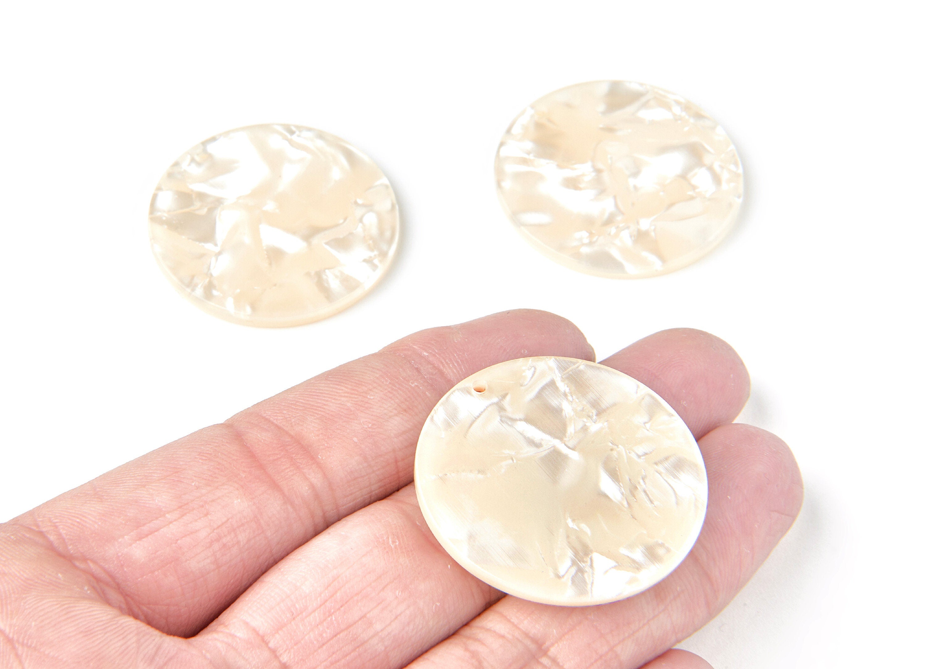 Acetate Round Earring Charms - Acrylic Coin Pendant - Earring Findings - Jewelry Supplies - Color Code: A31 - 34.7x34.7x2.66mm - AC1135J - DOMEDBAZAAR