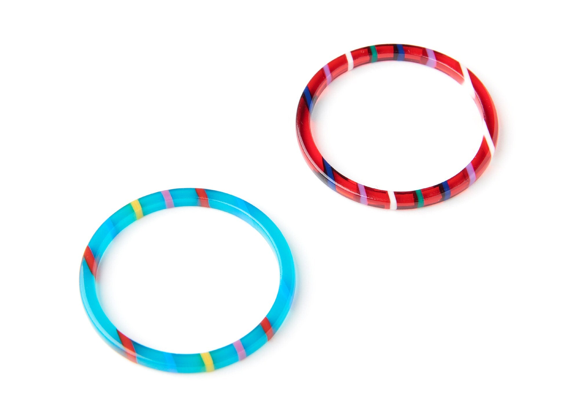 Acetate Acrylic Hoop Earring Charms - Acrylic Circle Pendant - Earring Findings - Jewelry Supplies - 35.5x35.5x2.76mm - AC1193A - DOMEDBAZAAR