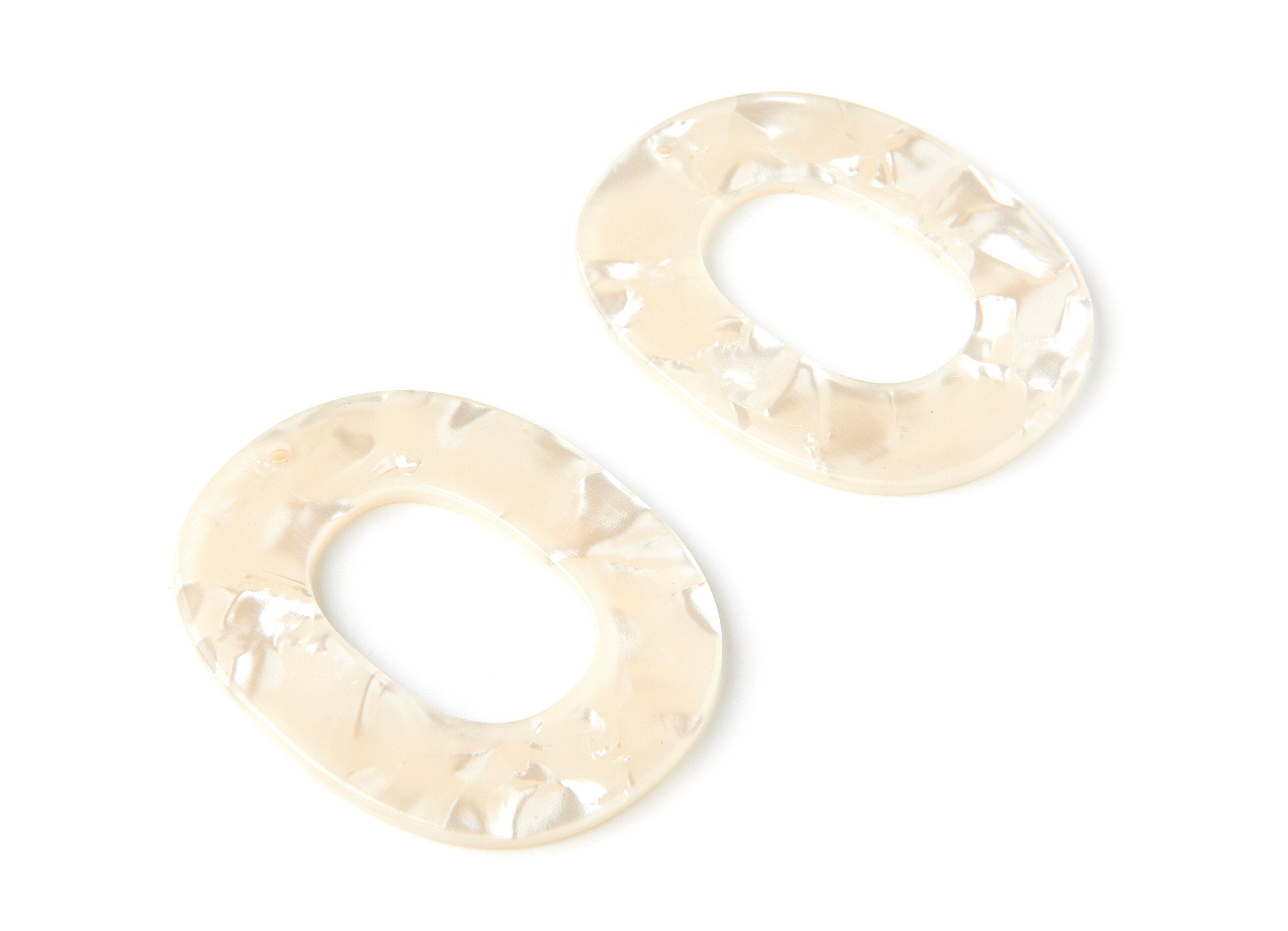 Acetate Oval Charms - Oval Earrings and Pendant - Earring Findings - Jewelry Supplies - Color Code: A31 - 50X41X2.5mm - AC1012W - DOMEDBAZAAR