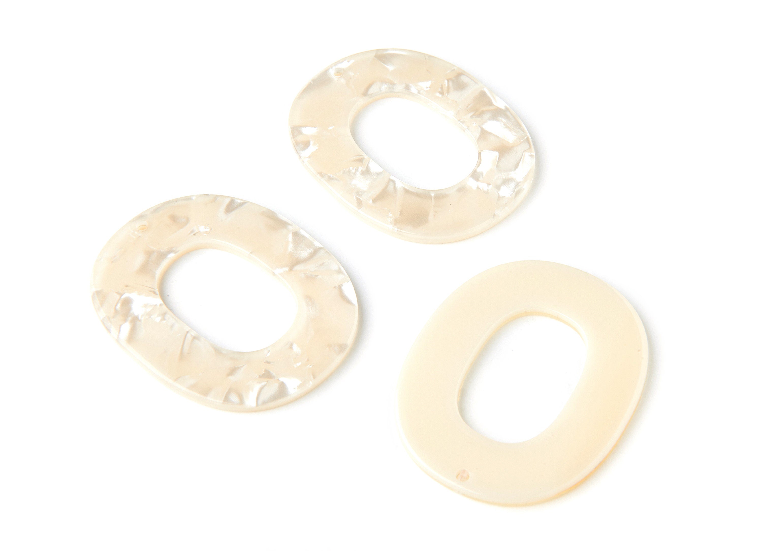 Acetate Oval Charms - Oval Earrings and Pendant - Earring Findings - Jewelry Supplies - Color Code: A31 - 50X41X2.5mm - AC1012W - DOMEDBAZAAR