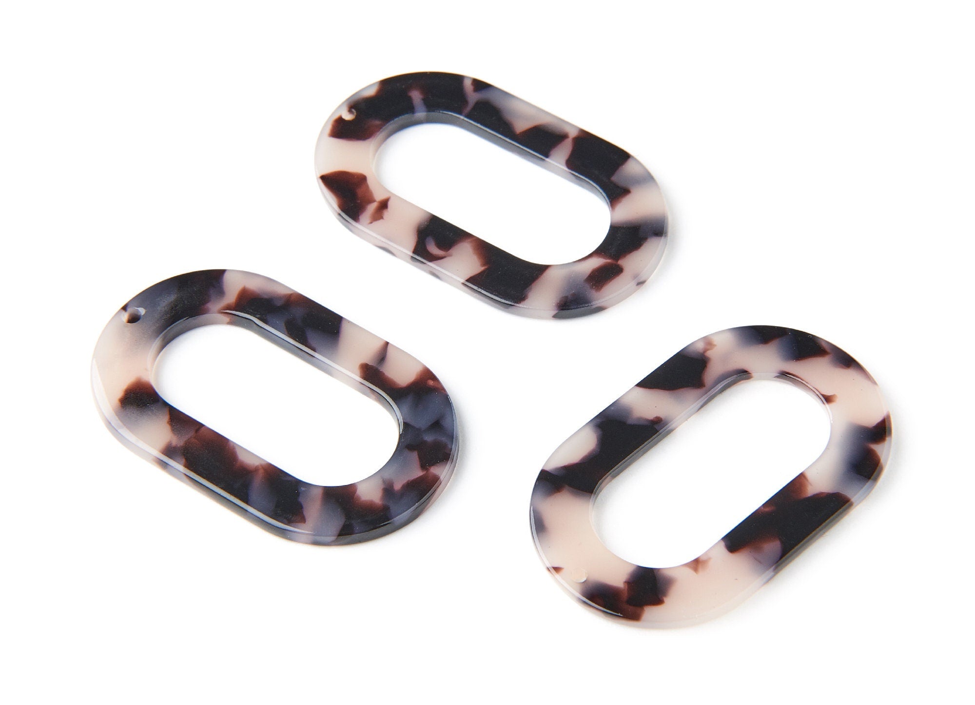 Acetate Oval Charms - Blonde Tortoise Shell Earrings - Oval Earrings & Pendant - Earring Findings - Color Code: A06 - 44x28x2.5mm - AC1003C - DOMEDBAZAAR