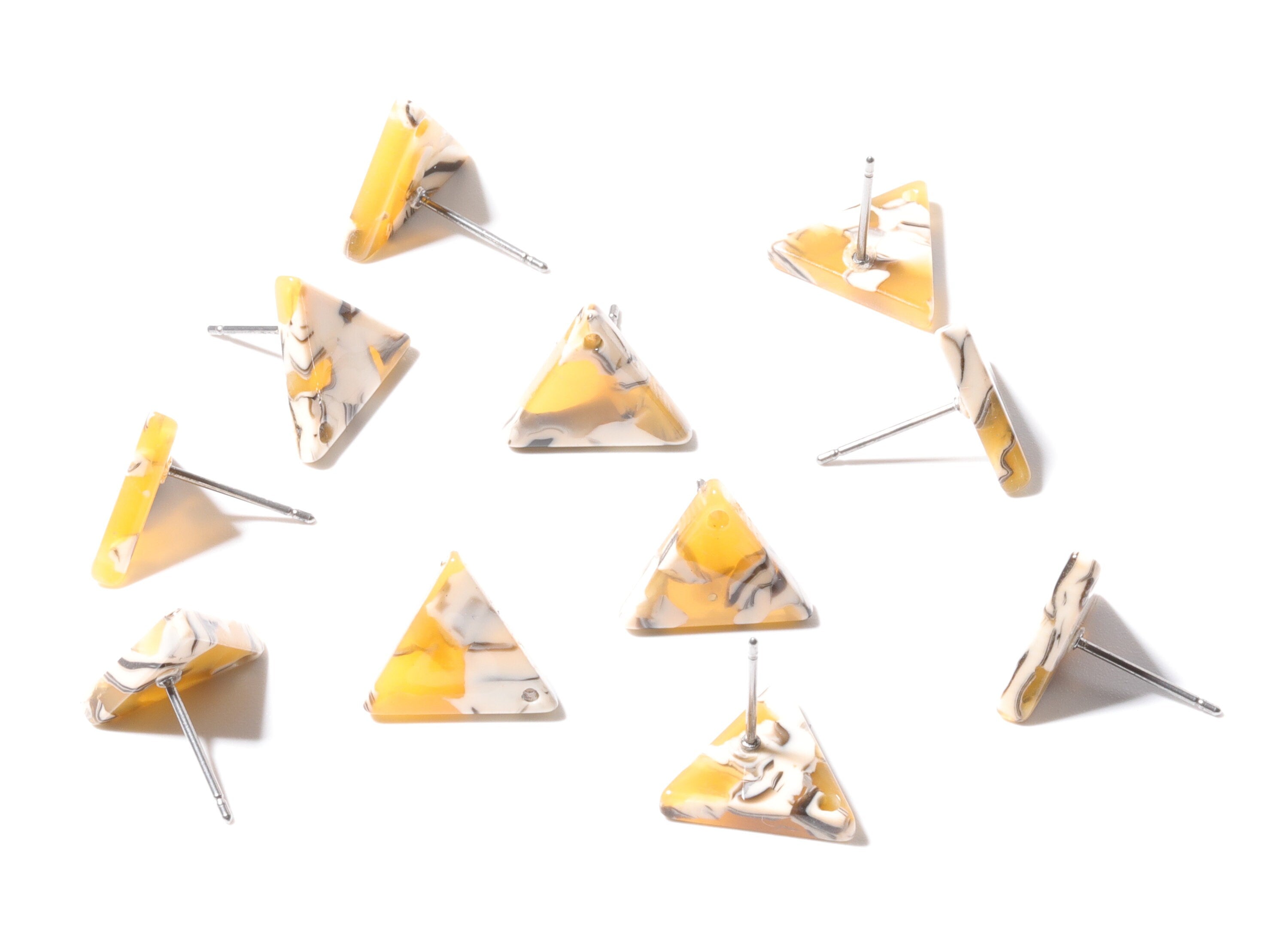 Acetate Triangle Earring Stud - Acetate Triangle Earring Post - Earring Post- Jewelry Supplies - Color Code: A14 - 14.3x12.3x2.5mm - AC1136G - DOMEDBAZAAR