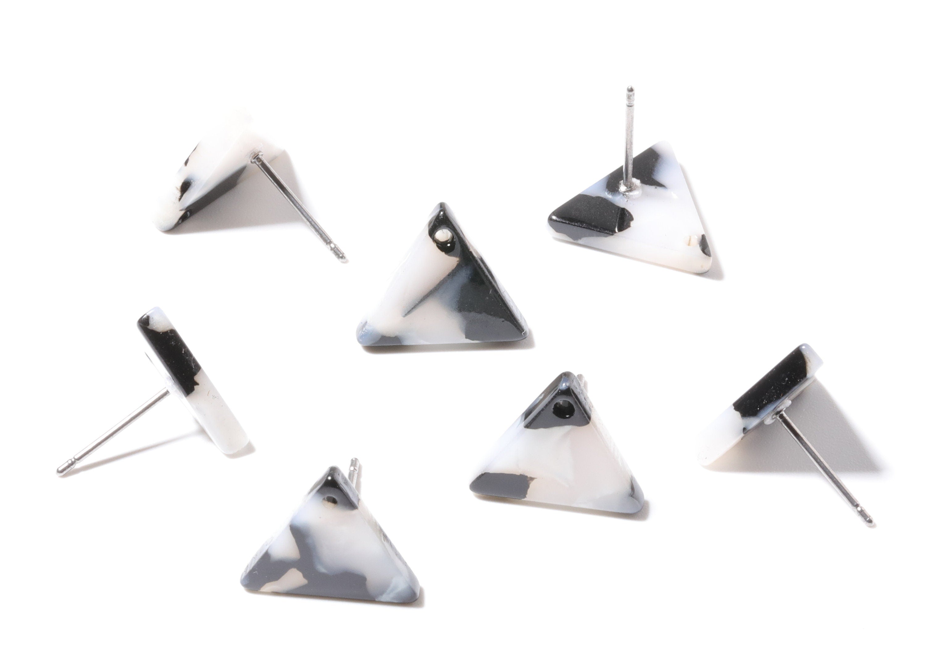 AcetateAcrylic Triangle Earring Stud - Triangle Post - Earring Post- Jewelry Supplies - Color Code: A15 - 14.29x12.49x2.5mm - AC1136J - DOMEDBAZAAR