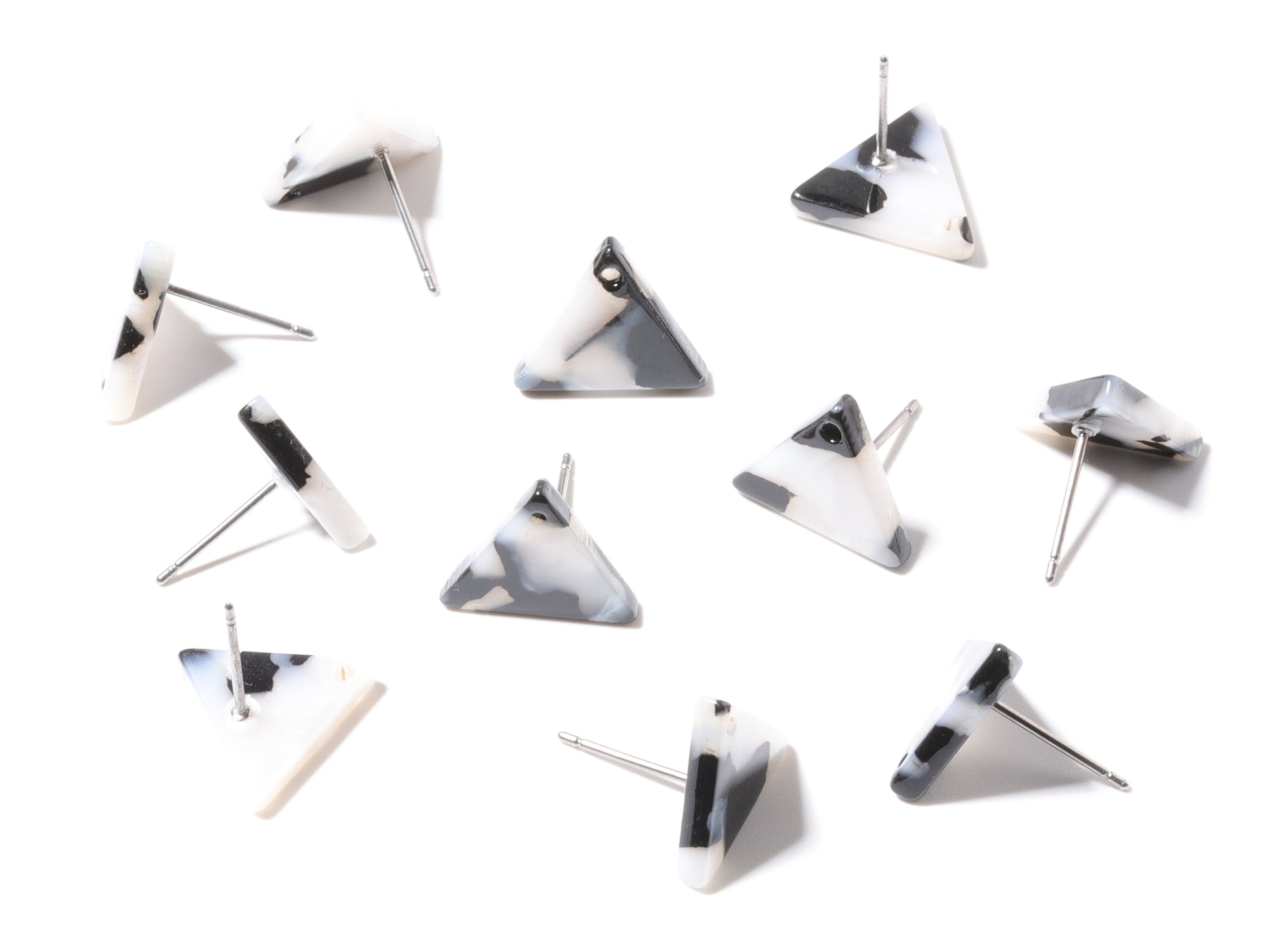 AcetateAcrylic Triangle Earring Stud - Triangle Post - Earring Post- Jewelry Supplies - Color Code: A15 - 14.29x12.49x2.5mm - AC1136J - DOMEDBAZAAR