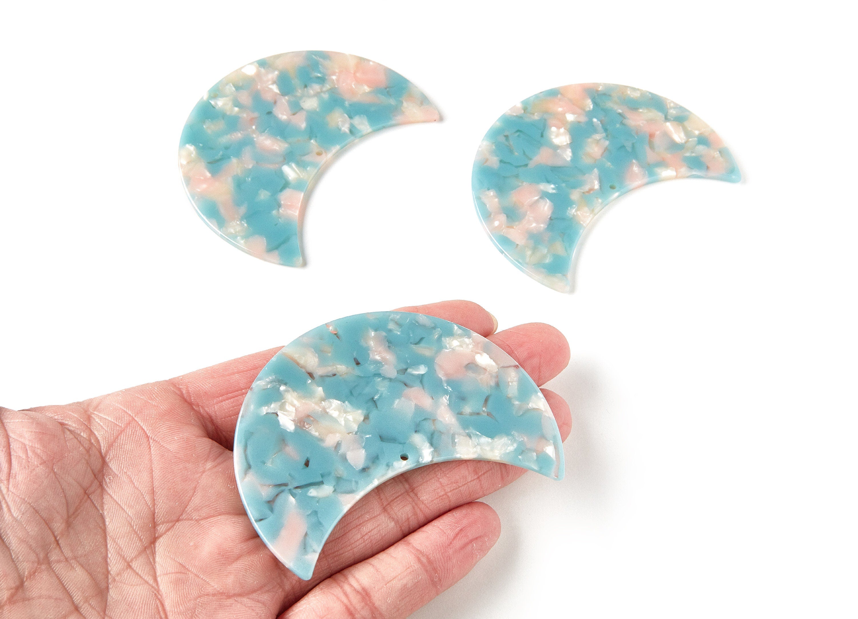 Moon Phases Wall Decor Moon Wall Hanging - Acetate Acryli Moon Shaped with 2 Holes - Color Code: A36 - 74,77x41,43x2,64mm - AC1231A - DOMEDBAZAAR