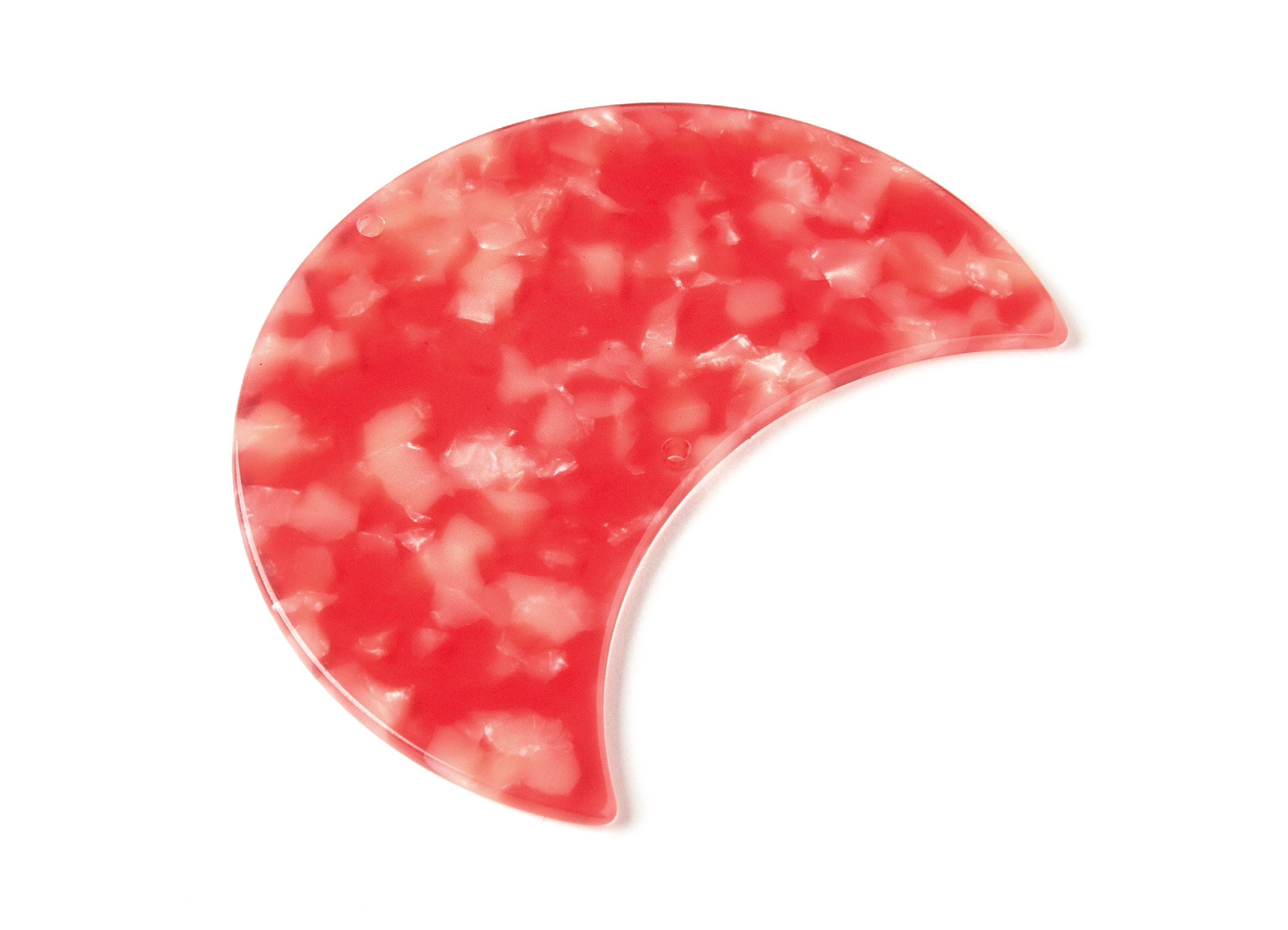 Acetate Acryliy Big Moon Shaped with 2 Holes - Moon Phases Wall Decor - Moon Wall Hanging - Color Code: A34 - 74,77x41,43x2,64mm - AC1231B - DOMEDBAZAAR