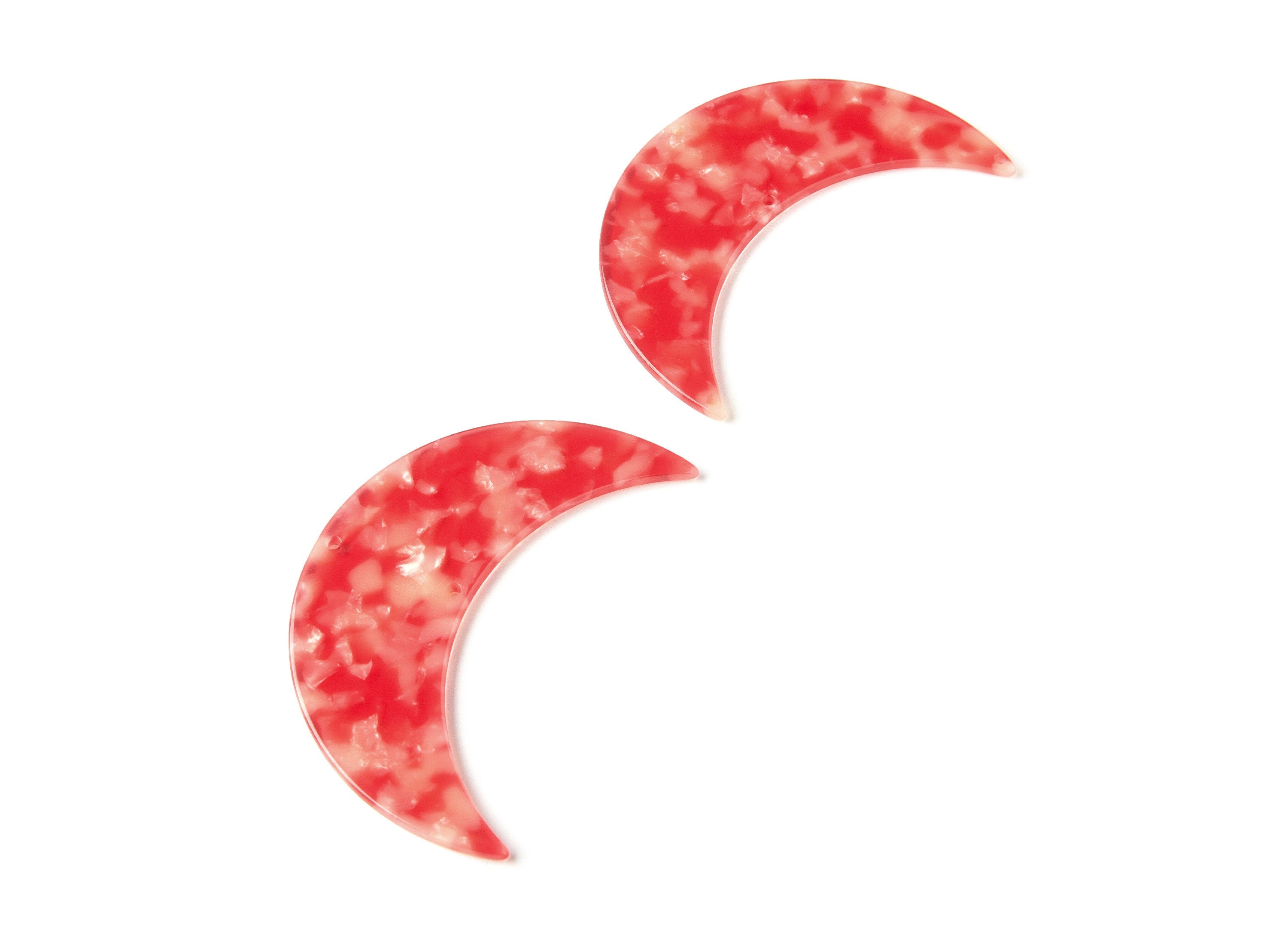 Moon Phases Wall Decor Moon Wall Hanging - Acetate Acryli Big Moon Shaped with 2 Holes - Color Code: A34 - 74,6x25,55x2,7mm - AC1232B2 - DOMEDBAZAAR