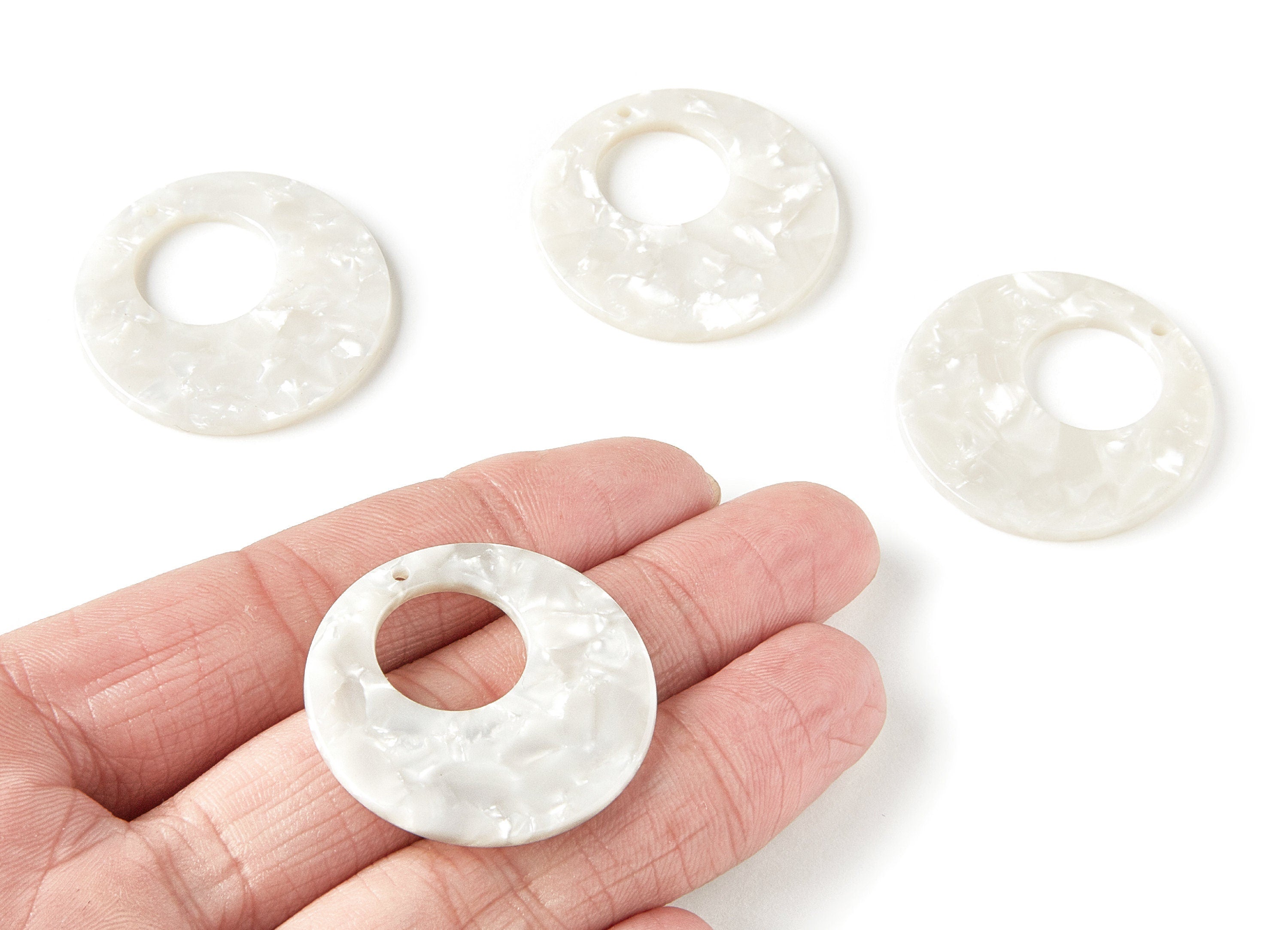 Acetate Circle Charms - Circle Earrings and Pendant - Earring Findings - Jewelry Supplies - Color Code: A30 - 34x2.5mm - AC1005R - DOMEDBAZAAR