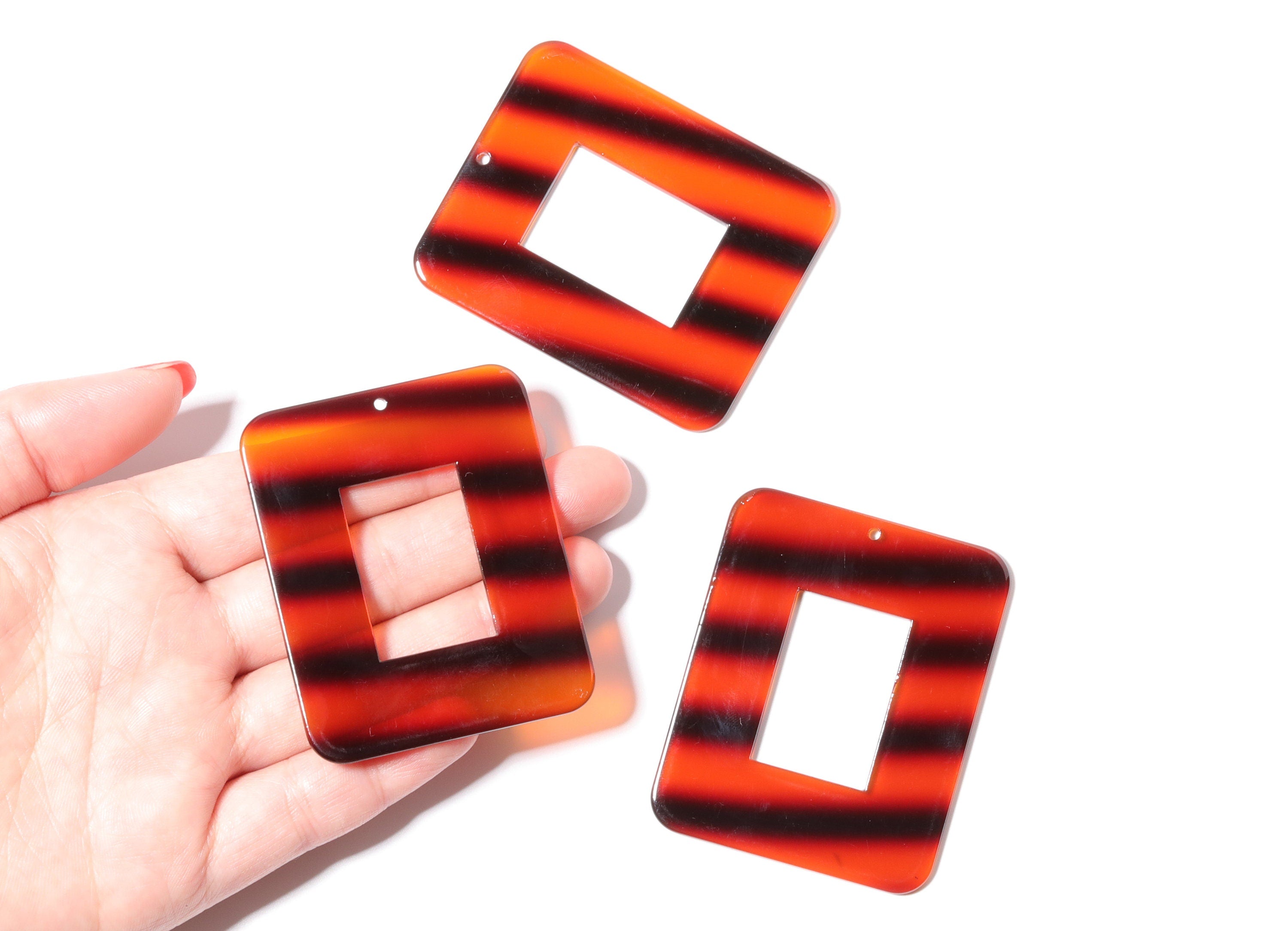 Acrylic Rectangle Charms - Rectangle Earring and Pendant - Earrings Findings - Jewelry Supplys - 64.6x49.7x2.49mm - AC1106D - DOMEDBAZAAR