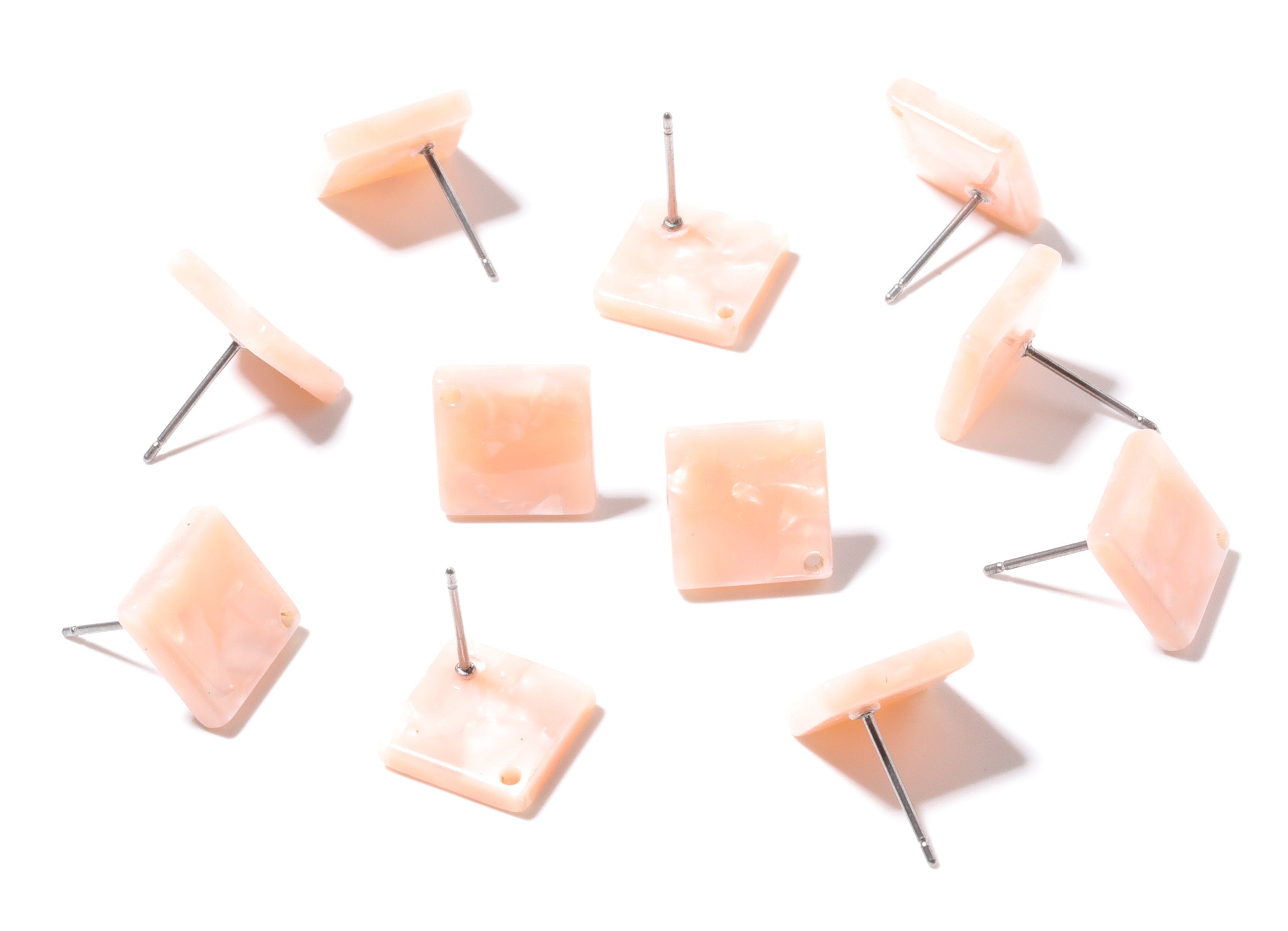 Acetate Square Earring Stud - Acrylic Square Earring Post - Earring Post - Jewelry Supplies - Color code: A53 - 11.7x11.7x2.6mm - AC1140H - DOMEDBAZAAR