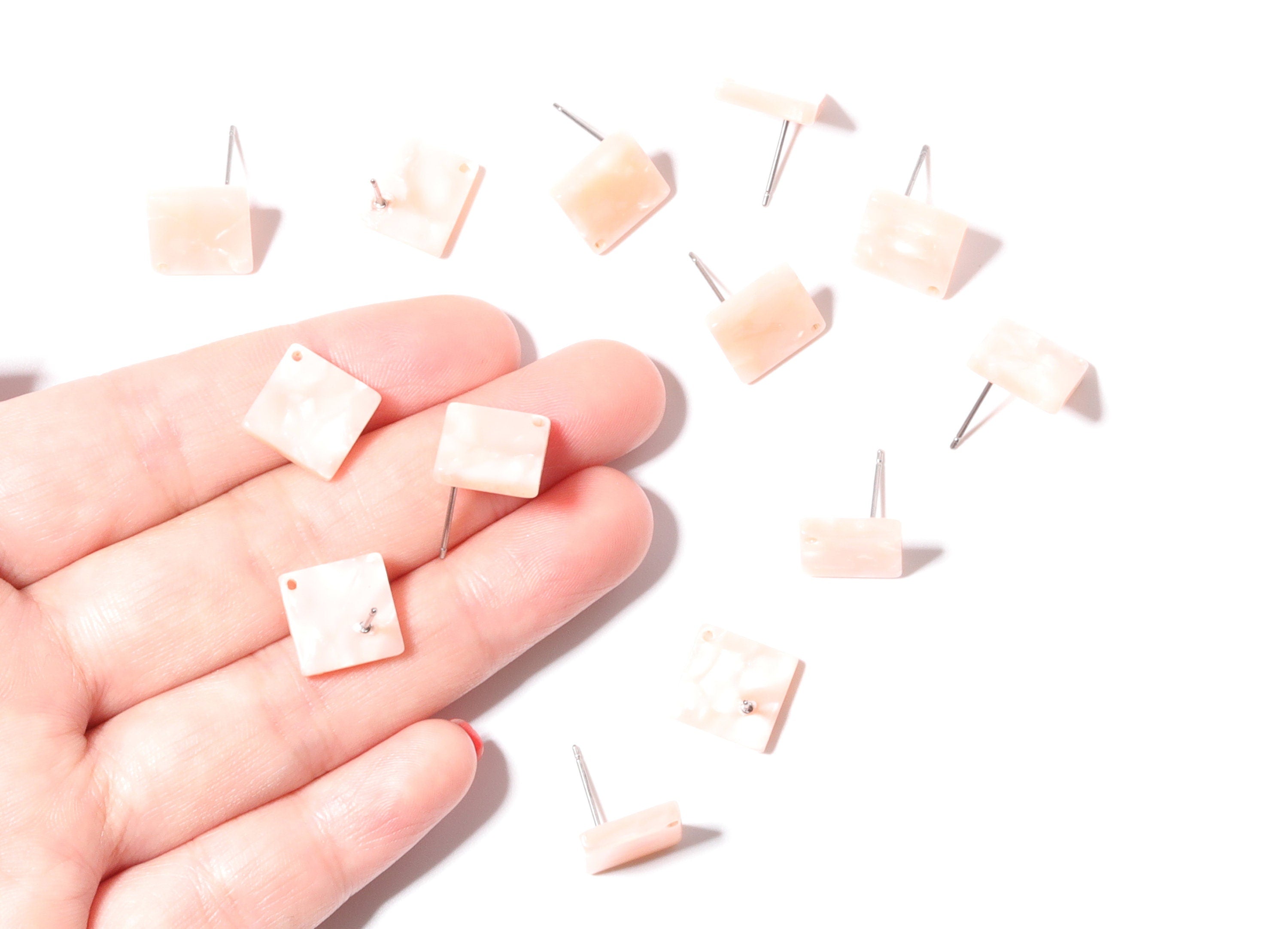 Acetate Square Earring Stud - Acrylic Square Earring Post - Earring Post - Jewelry Supplies - Color code: A53 - 11.7x11.7x2.6mm - AC1140H - DOMEDBAZAAR