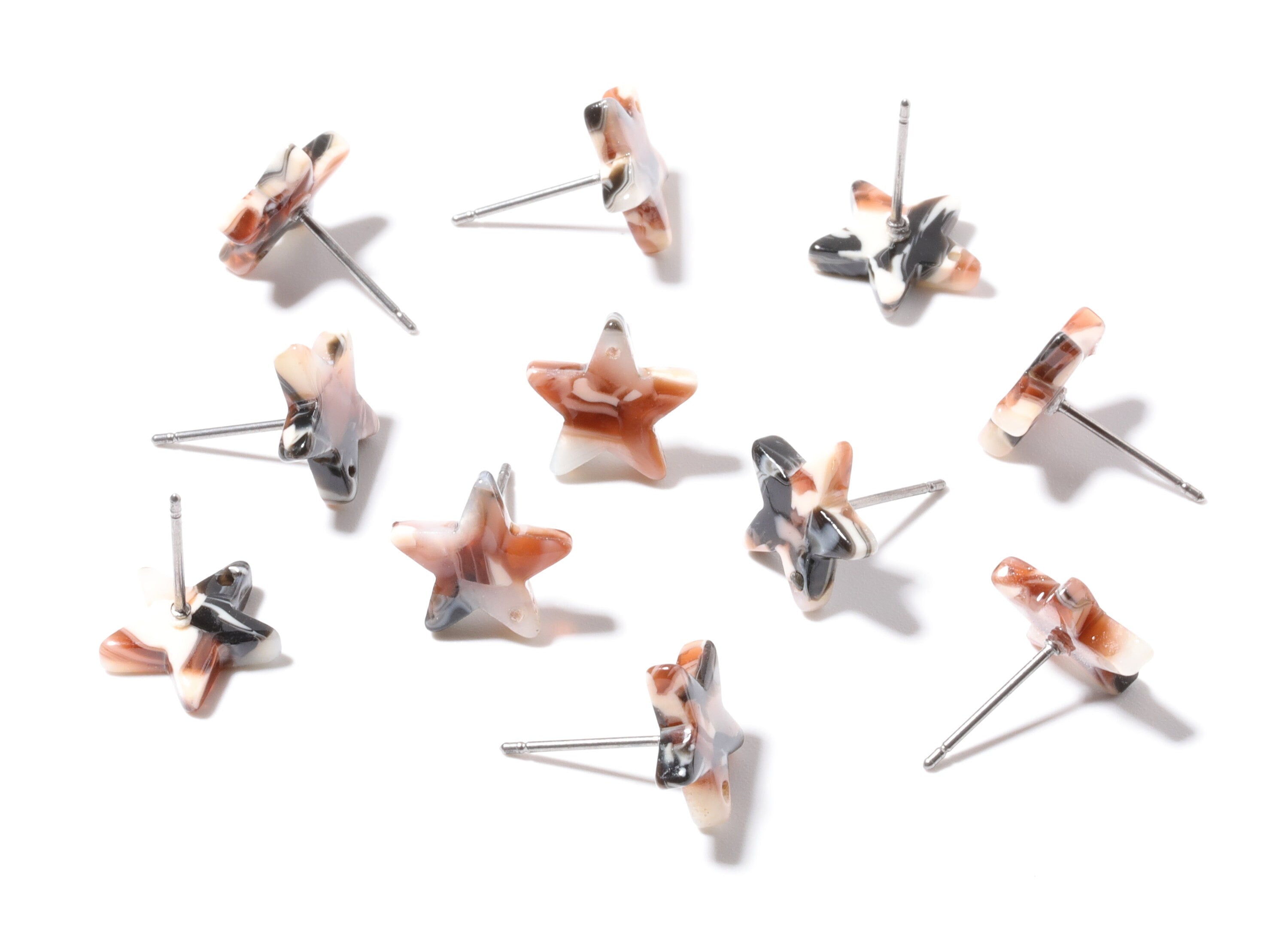 Acetate Star Earring Post - Acetate Star Earring Stud - Earring Post - Jewelry Supplies - Color Code: A51 - 12.8x11.5x2.6mm - AC1138F - DOMEDBAZAAR