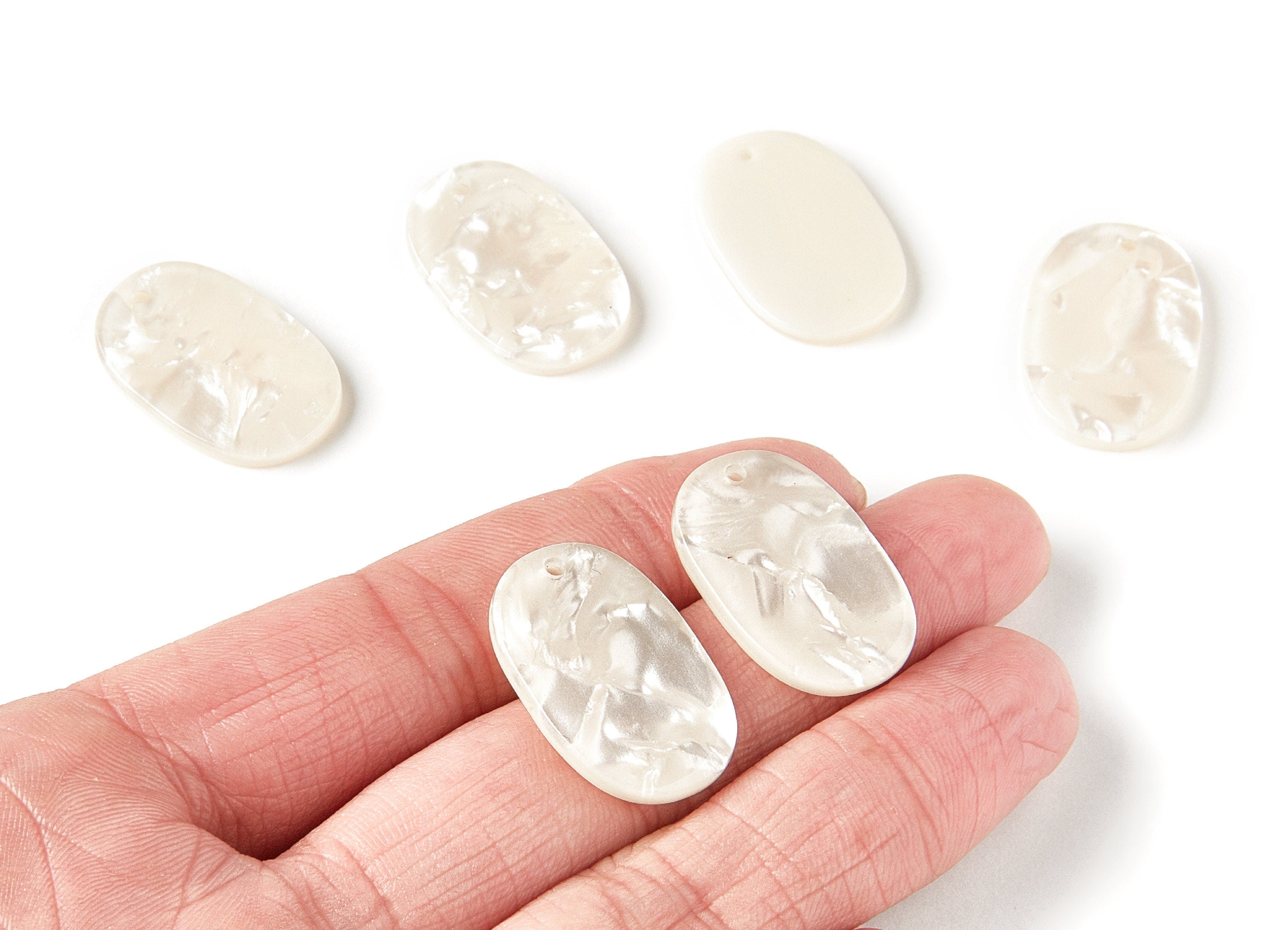 Acrylic Oval Earring Charms - Oval Shaped Pendant - Earring Findings - Jewelry Supplies - Color Code: A31 - 26x13.7x2.53mm  - AC1158G - DOMEDBAZAAR