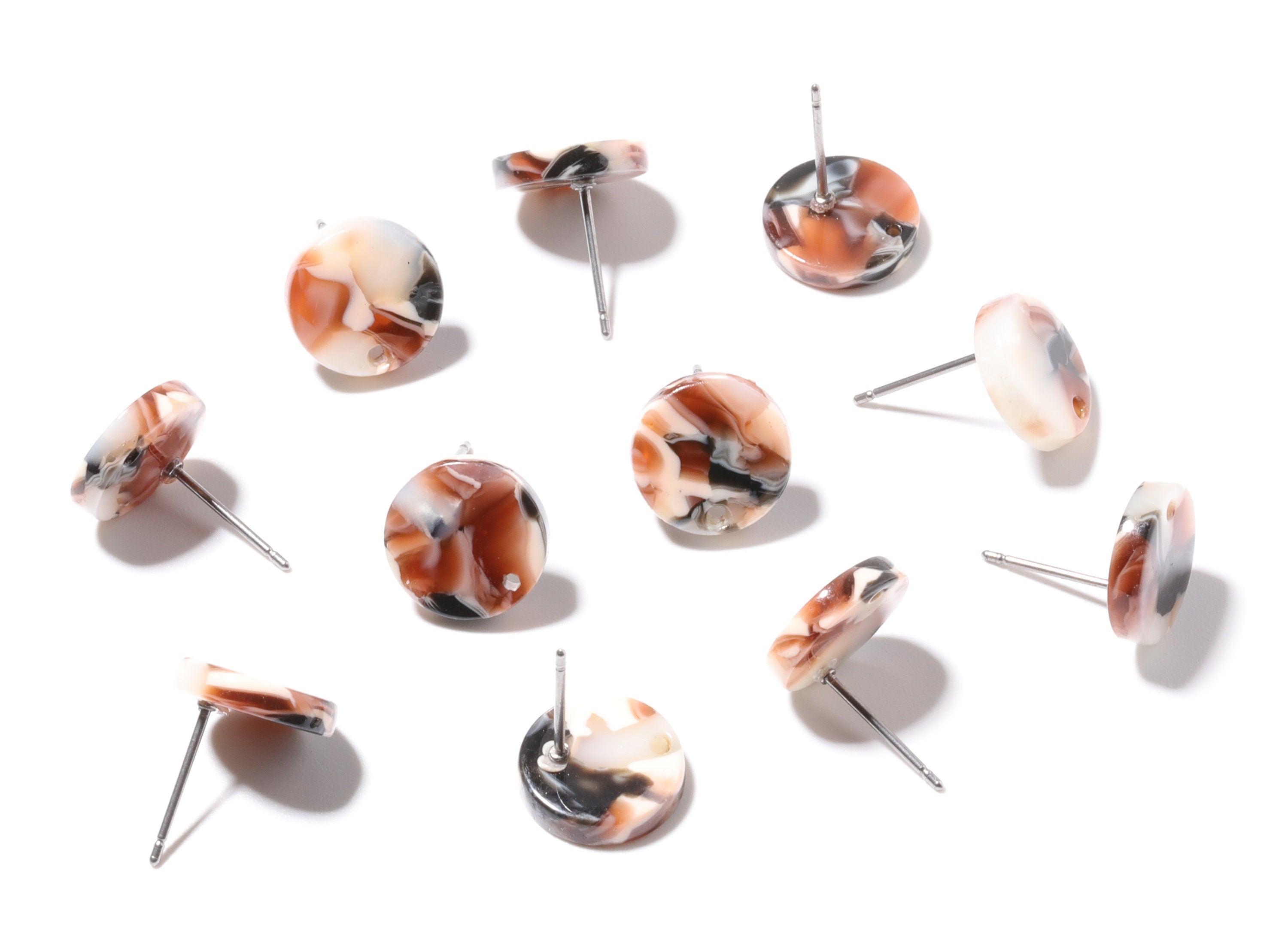 Acetate Circle Earring Stud - Acetate Circle Earring Post - Earring Post - Jewelry Supplies - Color Code: A51 - 11.7x11.7x2.6mm - AC1139F - DOMEDBAZAAR