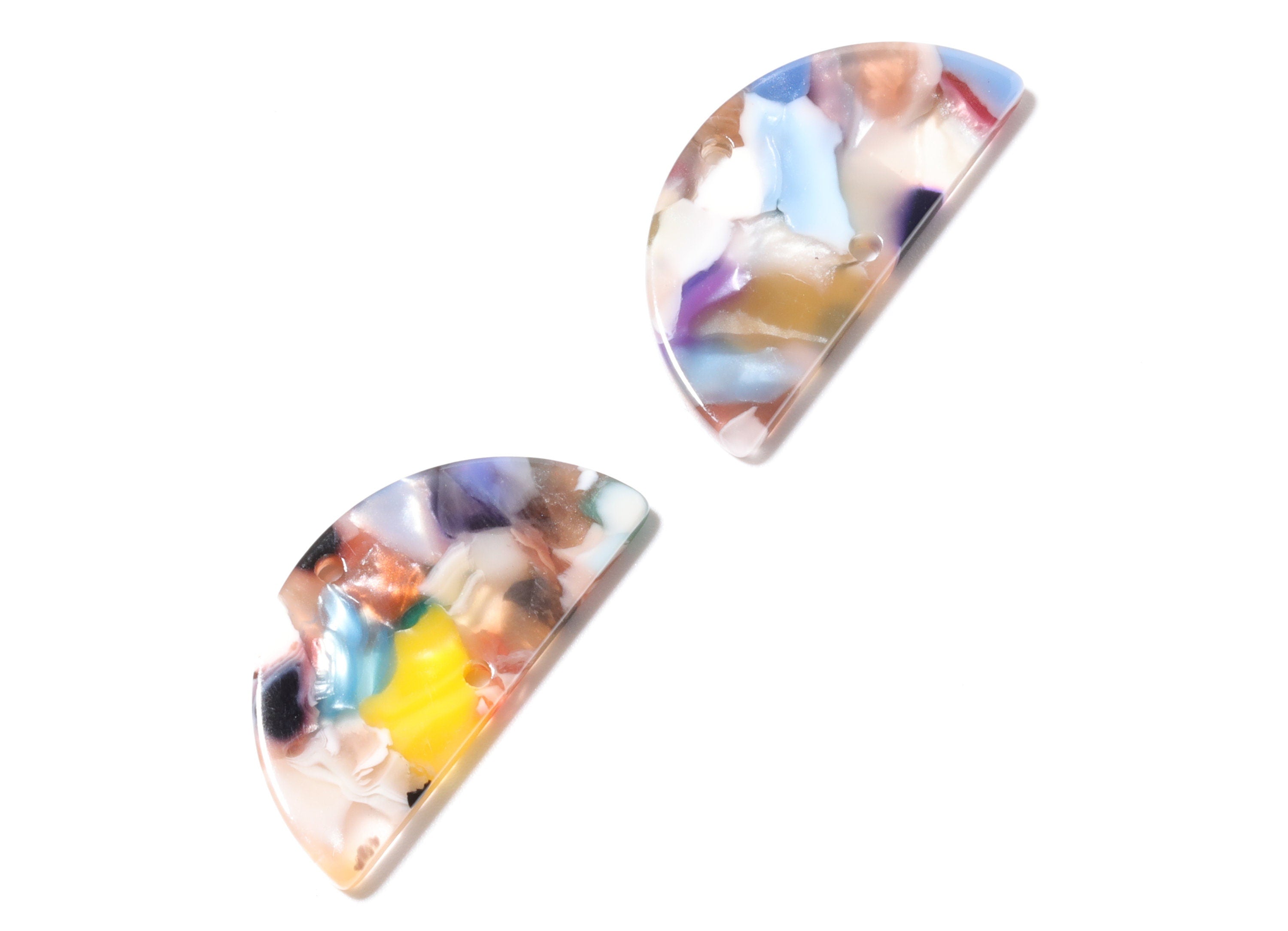 Acetate Semicircle Connectors Charms - 2 Holes - Semicircle Earrings - Earring Findings - Color Code: A59 - 30 x 15 x 2.5mm - AC1061-A59 - DOMEDBAZAAR