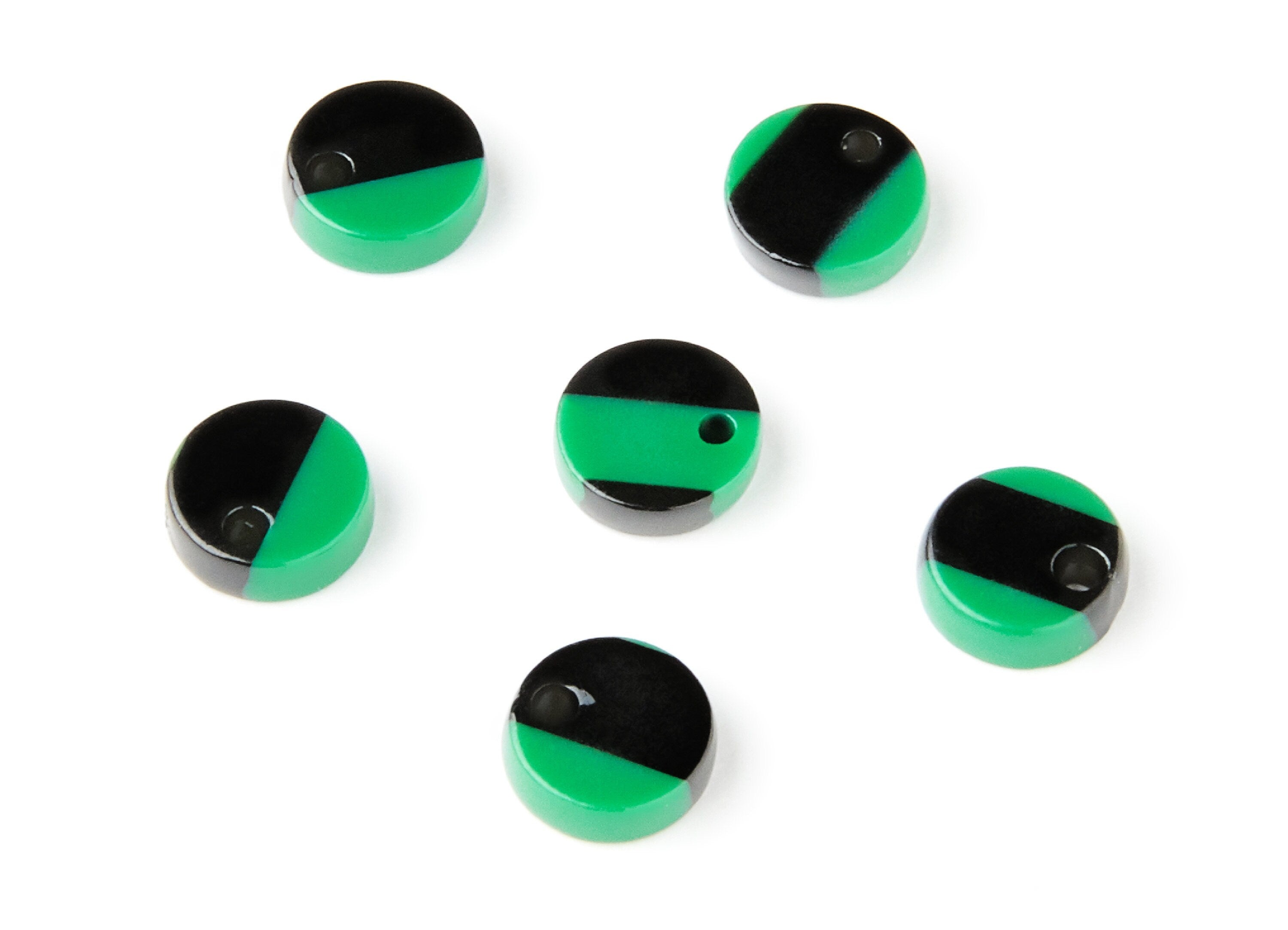 Acetate Coin Earring Charms - Acrylic Coin Pendant - Earring Findings - Jewelry Supplies - Color Code: A74 - 9x9x3mm- AC1151R - DOMEDBAZAAR