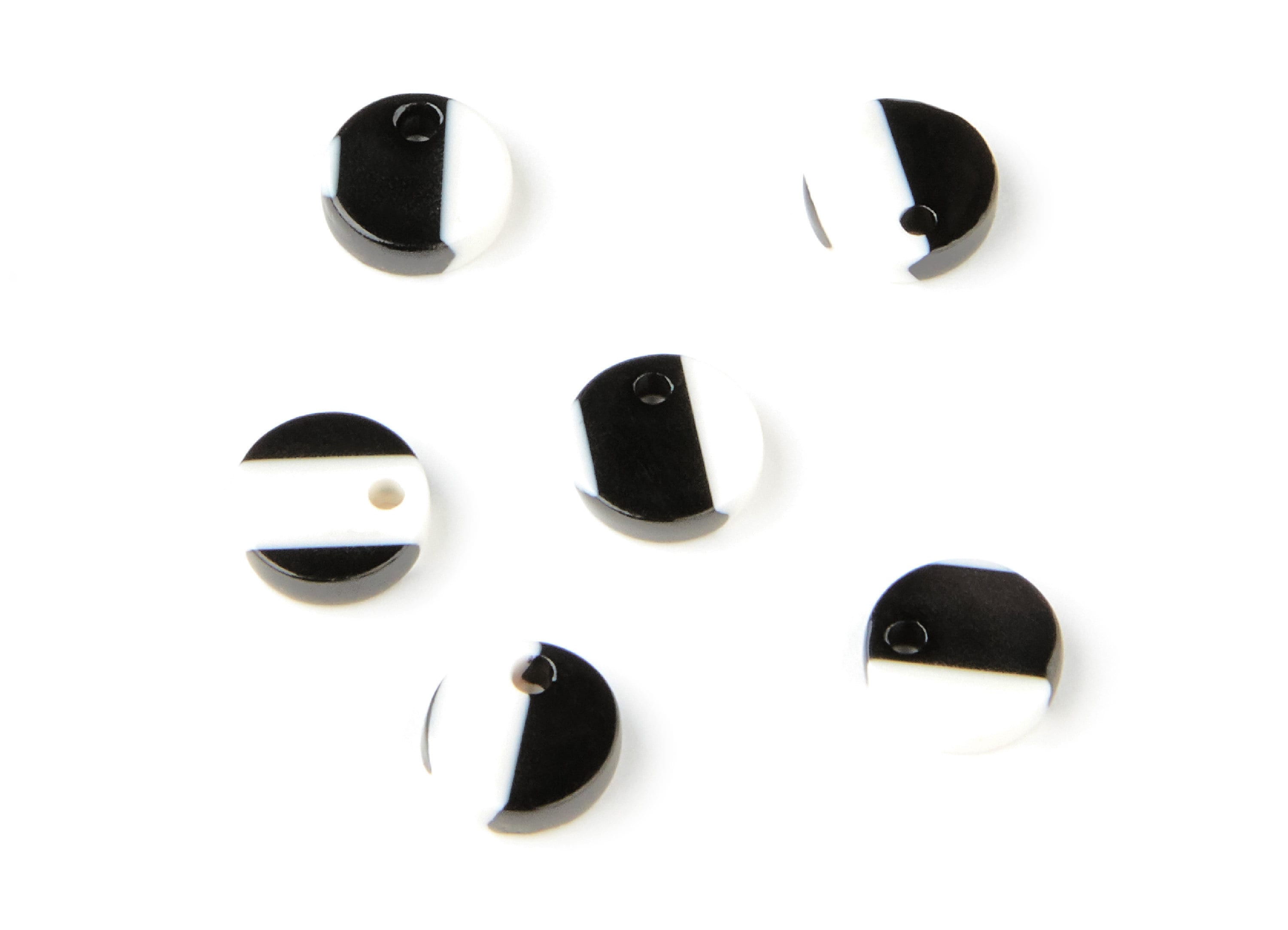 Acetate Coin Earring Charms - Acrylic Coin Pendant - Earring Findings - Jewelry Supplies - Color Code: A64 - 9x9x3mm - AC1151V - DOMEDBAZAAR