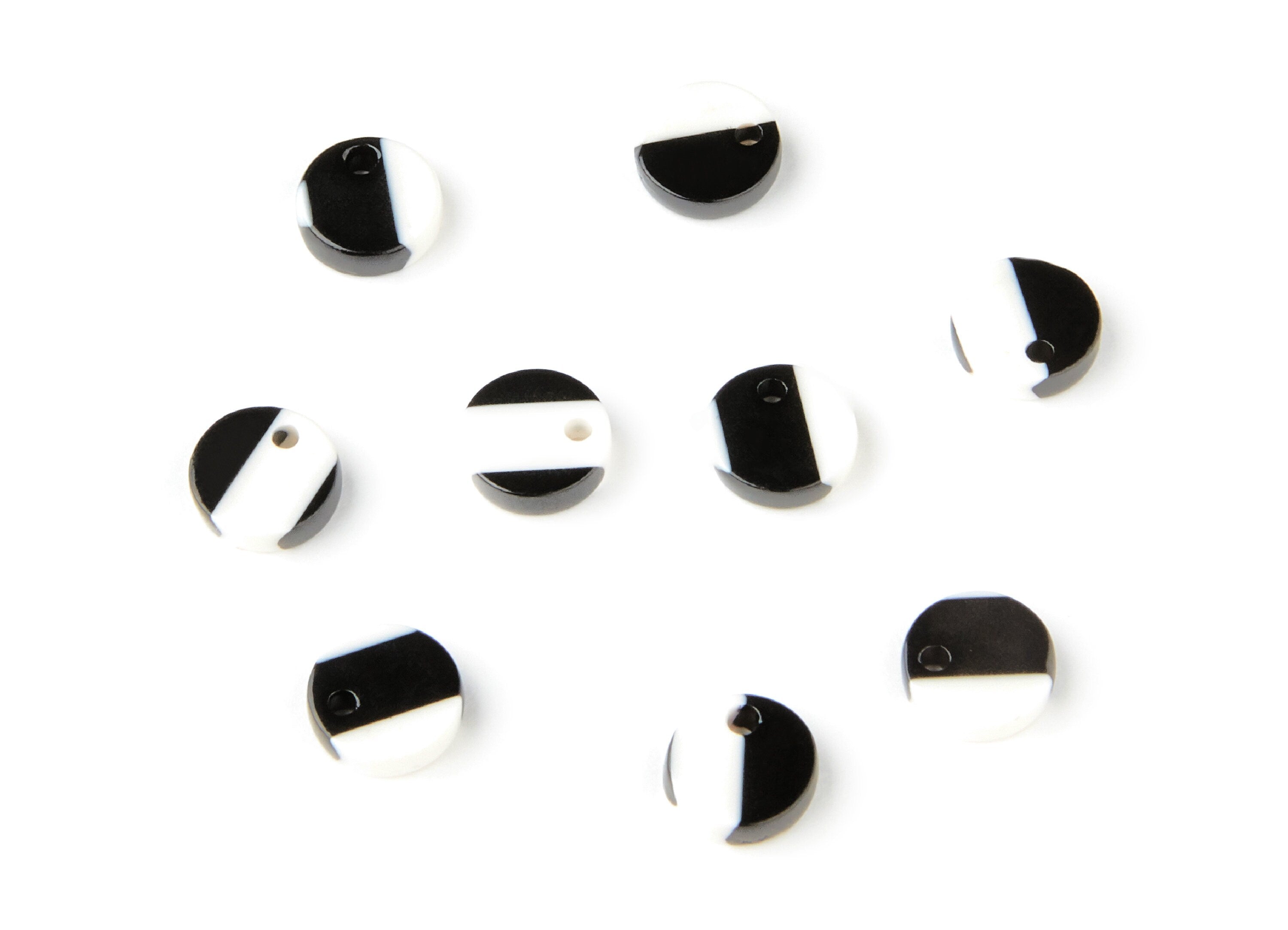 Acetate Coin Earring Charms - Acrylic Coin Pendant - Earring Findings - Jewelry Supplies - Color Code: A64 - 9x9x3mm - AC1151V - DOMEDBAZAAR
