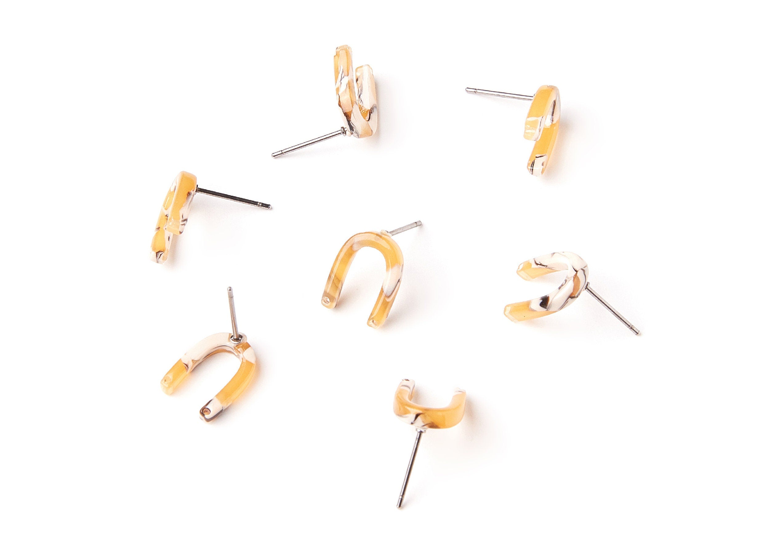 Acetate U Earring Stud - Acrylic U Earring Post - Earring Post - Jewelry Supplies - Color Code: A14 - 12.65x9.55x2.64mm- AC1227H - DOMEDBAZAAR