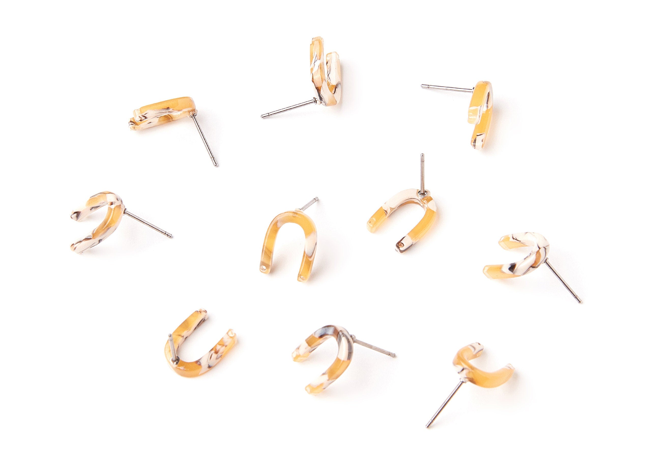 Acetate U Earring Stud - Acrylic U Earring Post - Earring Post - Jewelry Supplies - Color Code: A14 - 12.65x9.55x2.64mm- AC1227H - DOMEDBAZAAR