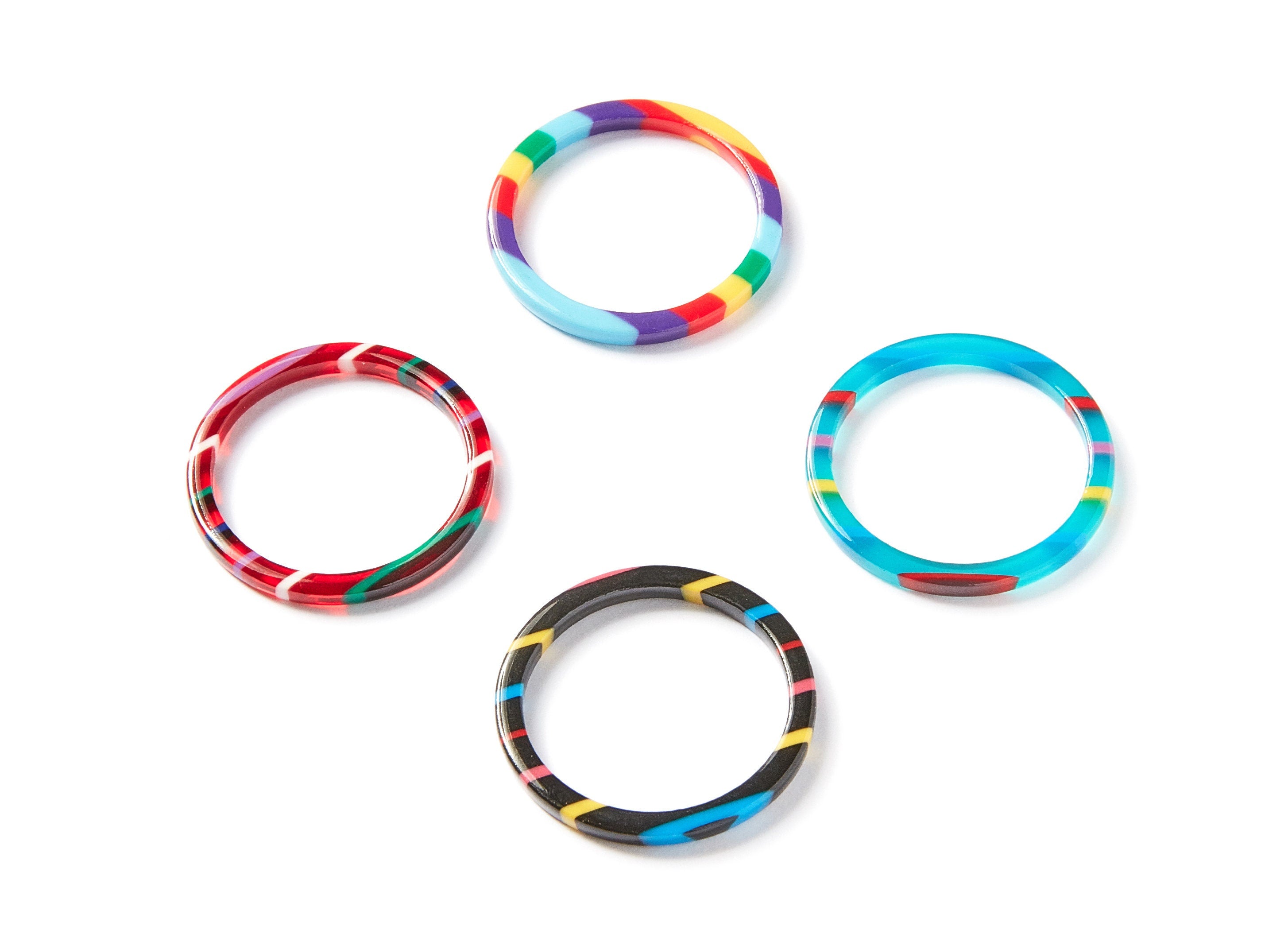Acetate Acrylic Hoop Earring Charms - Circle Shaped Pendant - Earring Findings - Jewelry Supplies - 30x30x2.6mm - AC1194A - DOMEDBAZAAR