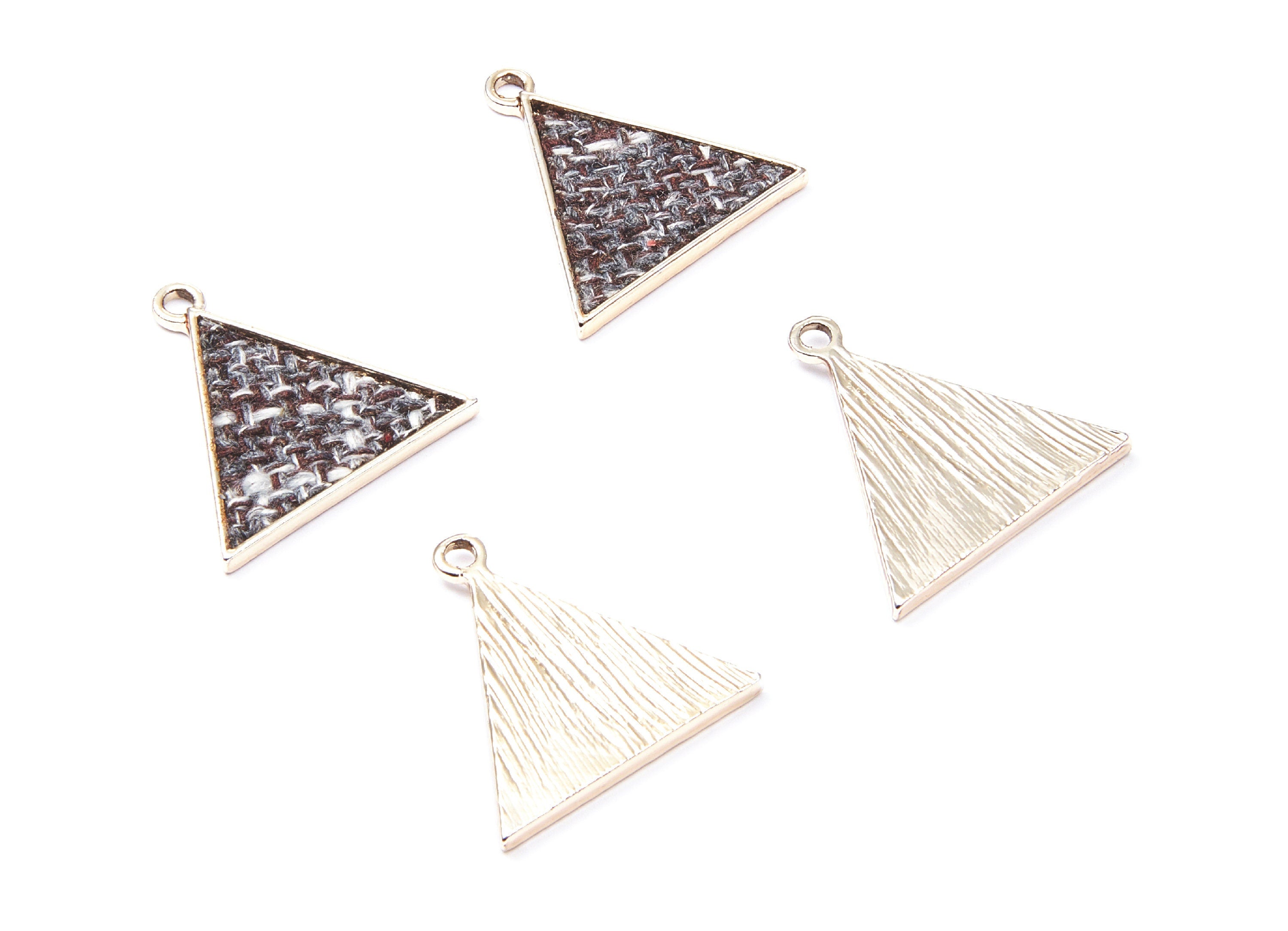 Triangle Shaped Charms - Zinc Alloy Earring Findings - Gold Tone Connector - Alloy Pendant for Necklace - 37,68x14,5x2,38mm - ZZ1223A - DOMEDBAZAAR