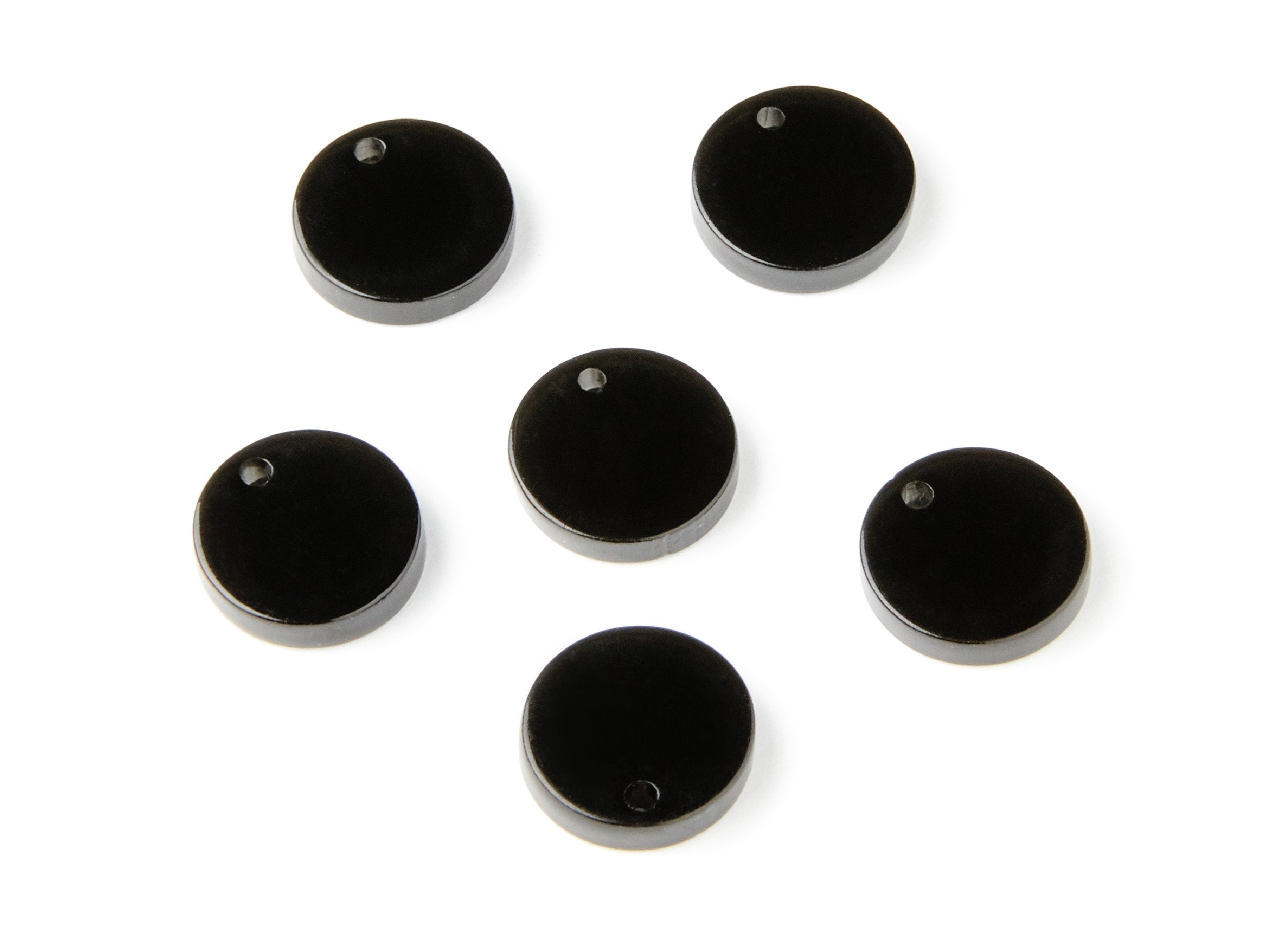 Acrylic Round Earring Charms - Circle  Pendant - Earring Findings - Jewellery Supplies - Color Code: A66 - 13,75x13,75x2,92mm - AC1287E - DOMEDBAZAAR
